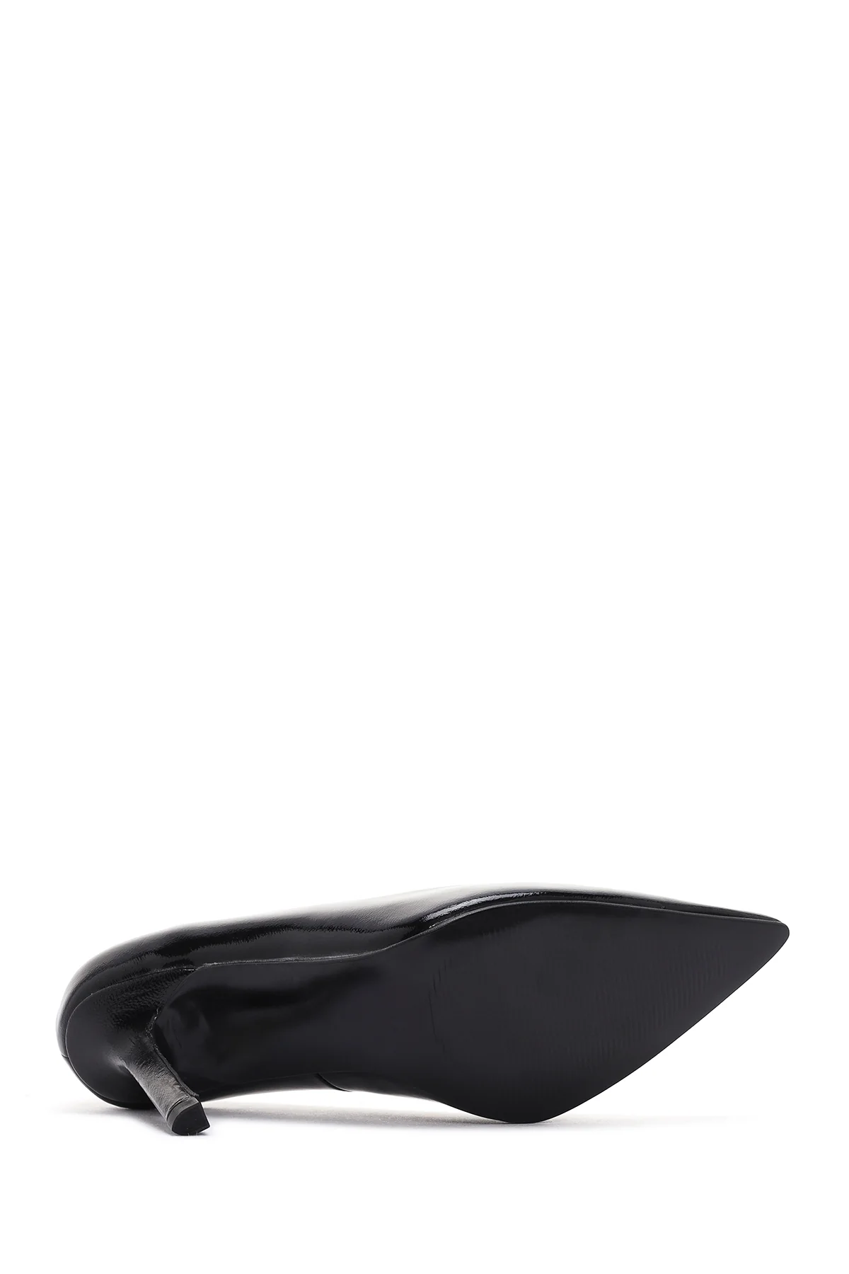 Kadın Siyah İnce Topuklu Rugan Deri Stiletto - Image 5