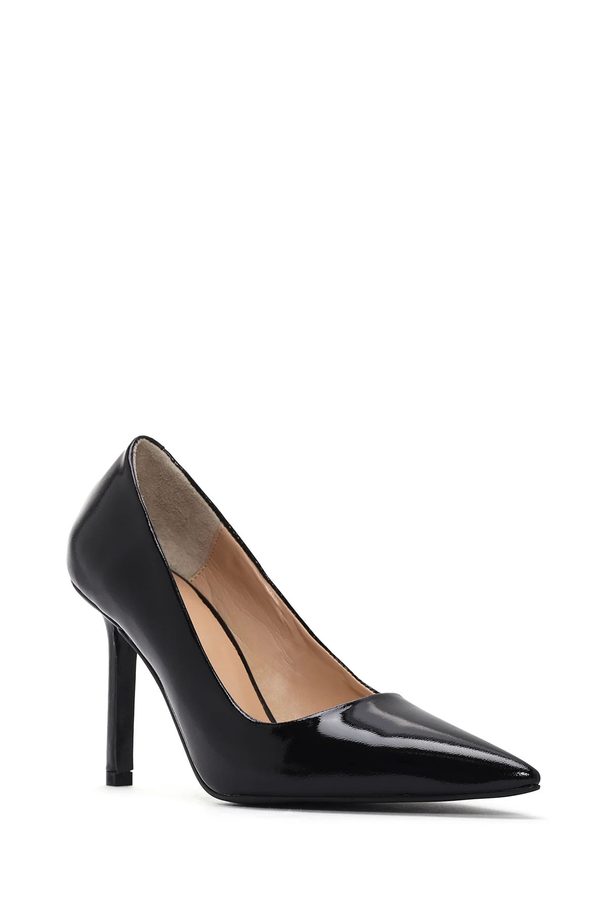 Kadın Siyah İnce Topuklu Rugan Deri Stiletto - Image 6