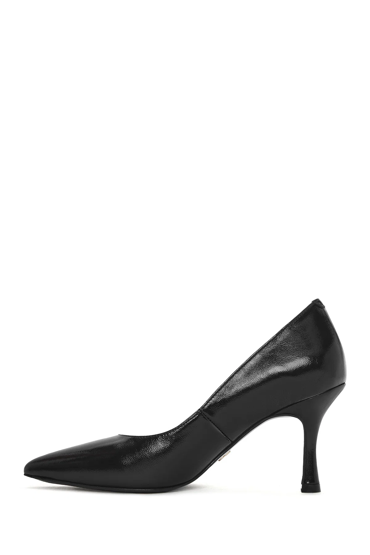 Kadın Siyah İnce Topuklu Rugan Deri Stiletto - Image 4