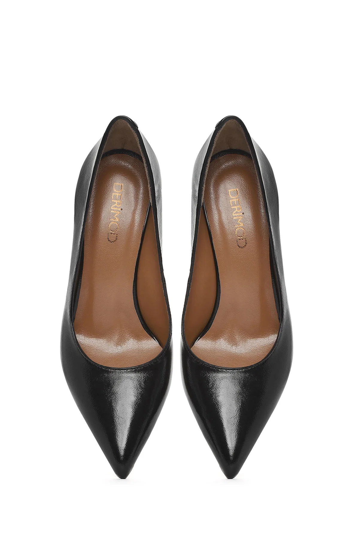Kadın Siyah İnce Topuklu Rugan Deri Stiletto - Image 8