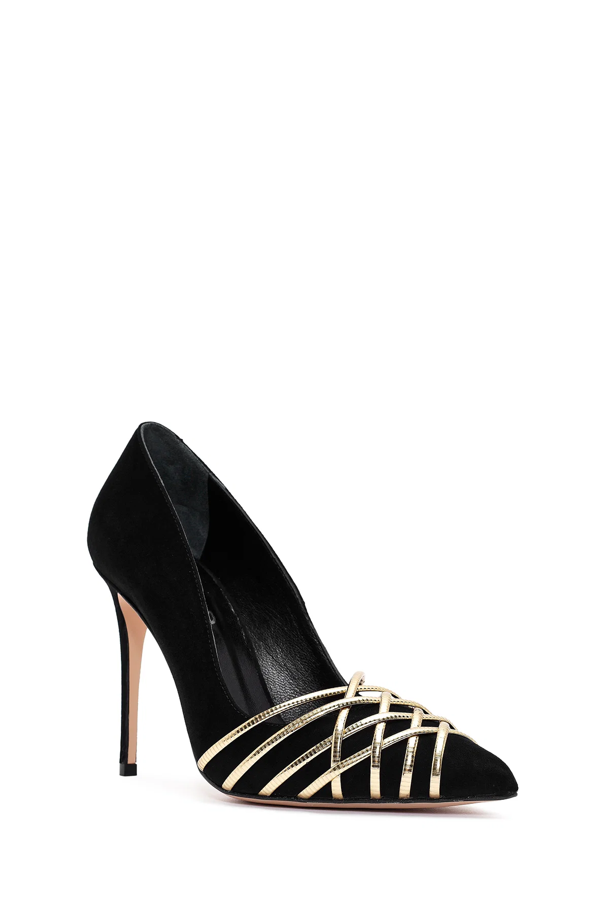 Kadın Siyah İnce Topuklu Süet Deri Stiletto - Image 7
