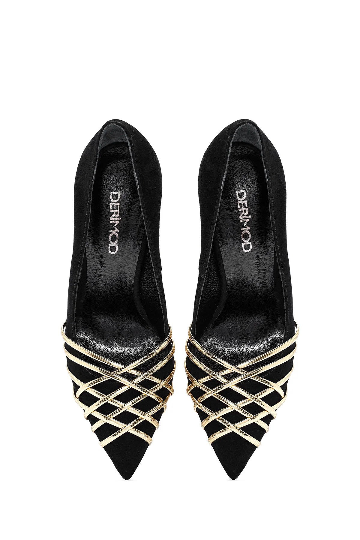 Kadın Siyah İnce Topuklu Süet Deri Stiletto - Image 8