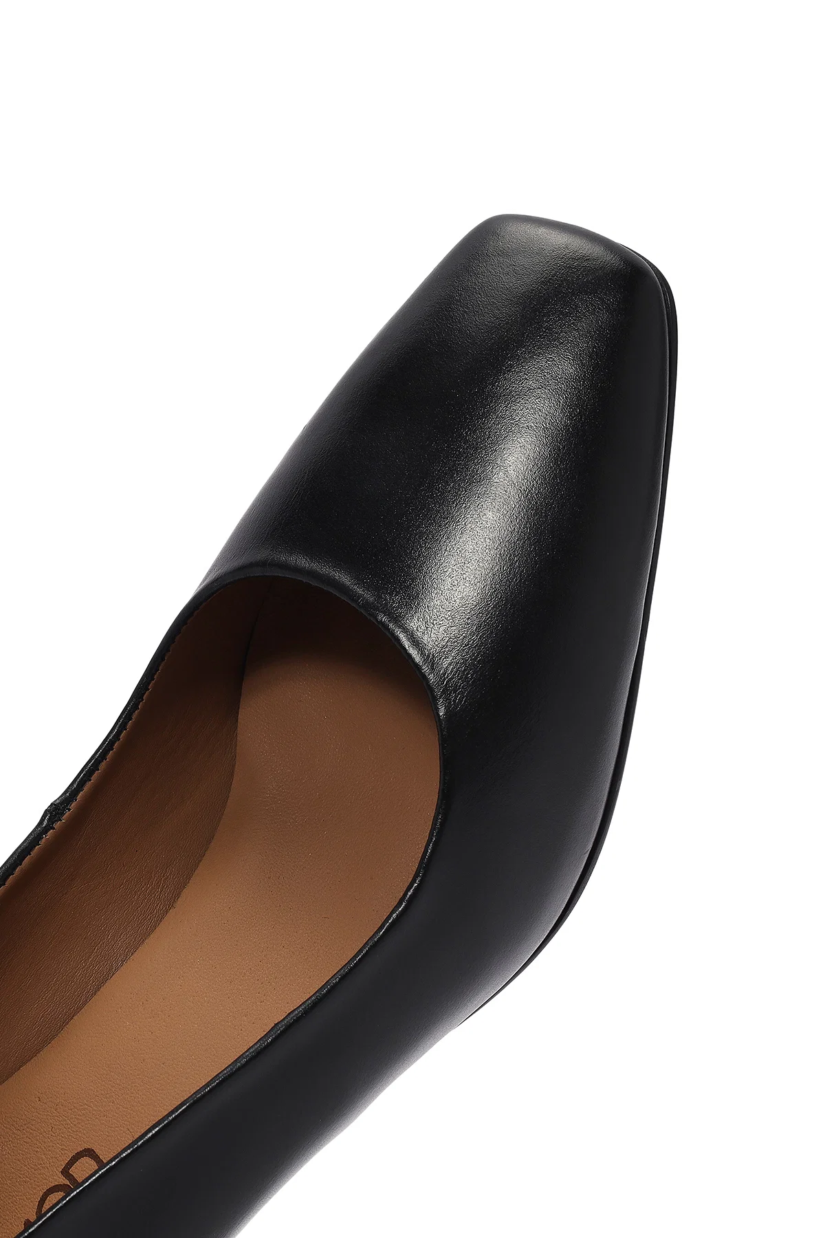 Kadın Siyah Kalın Kısa Topuklu Deri Stiletto - Image 9