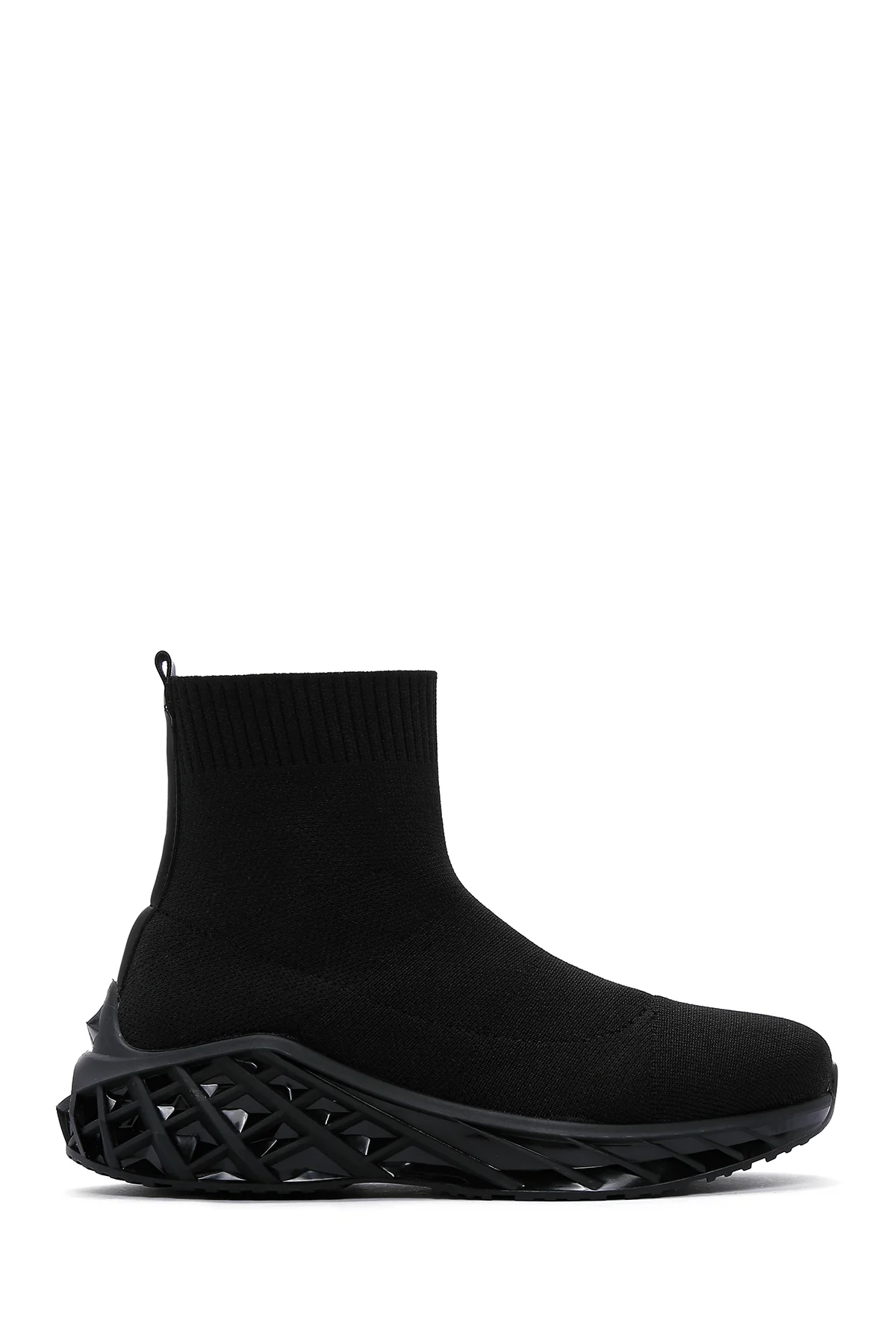 Kadın Siyah Kalın Tabanlı Bilekli Sneaker