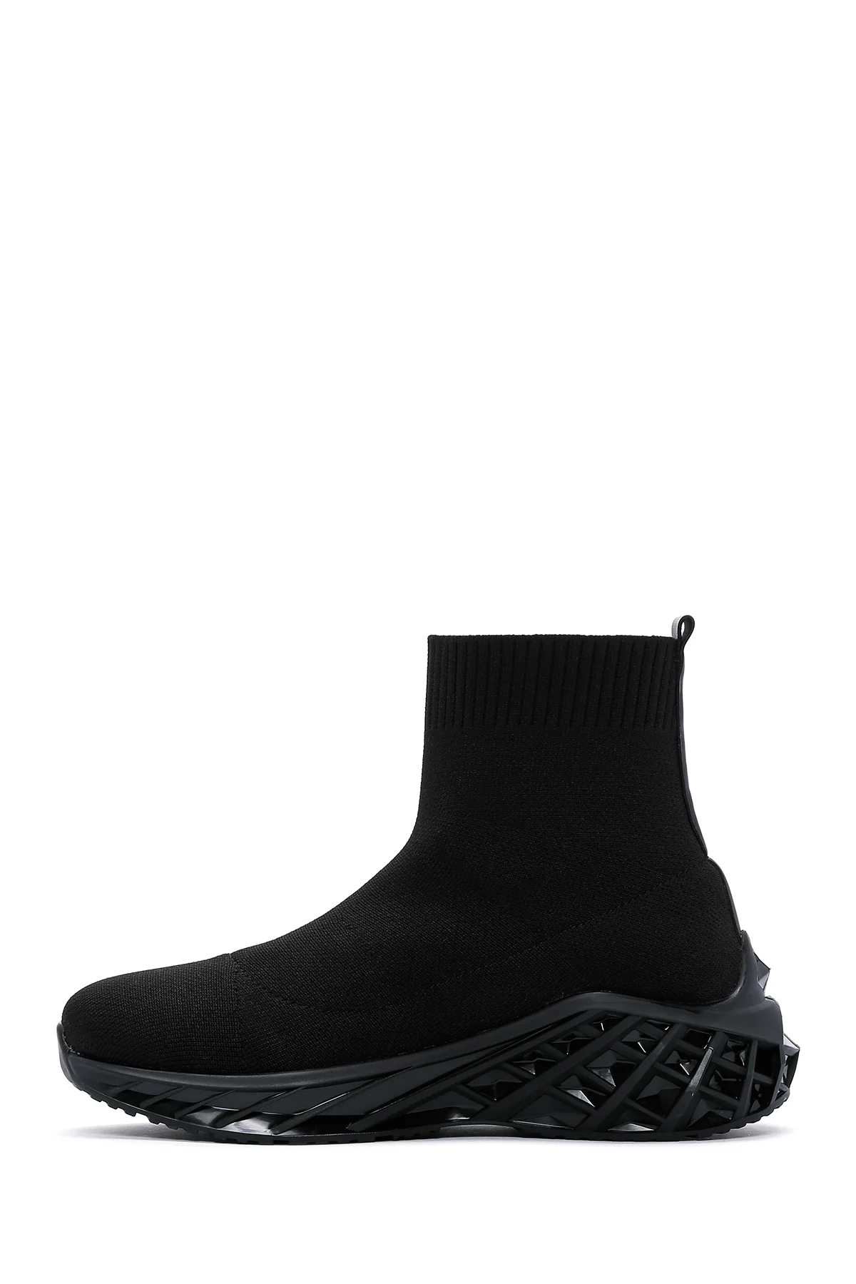 Kadın Siyah Kalın Tabanlı Bilekli Sneaker - Image 2