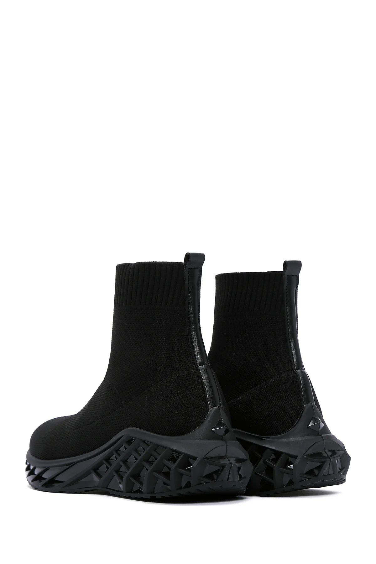 Kadın Siyah Kalın Tabanlı Bilekli Sneaker - Image 5