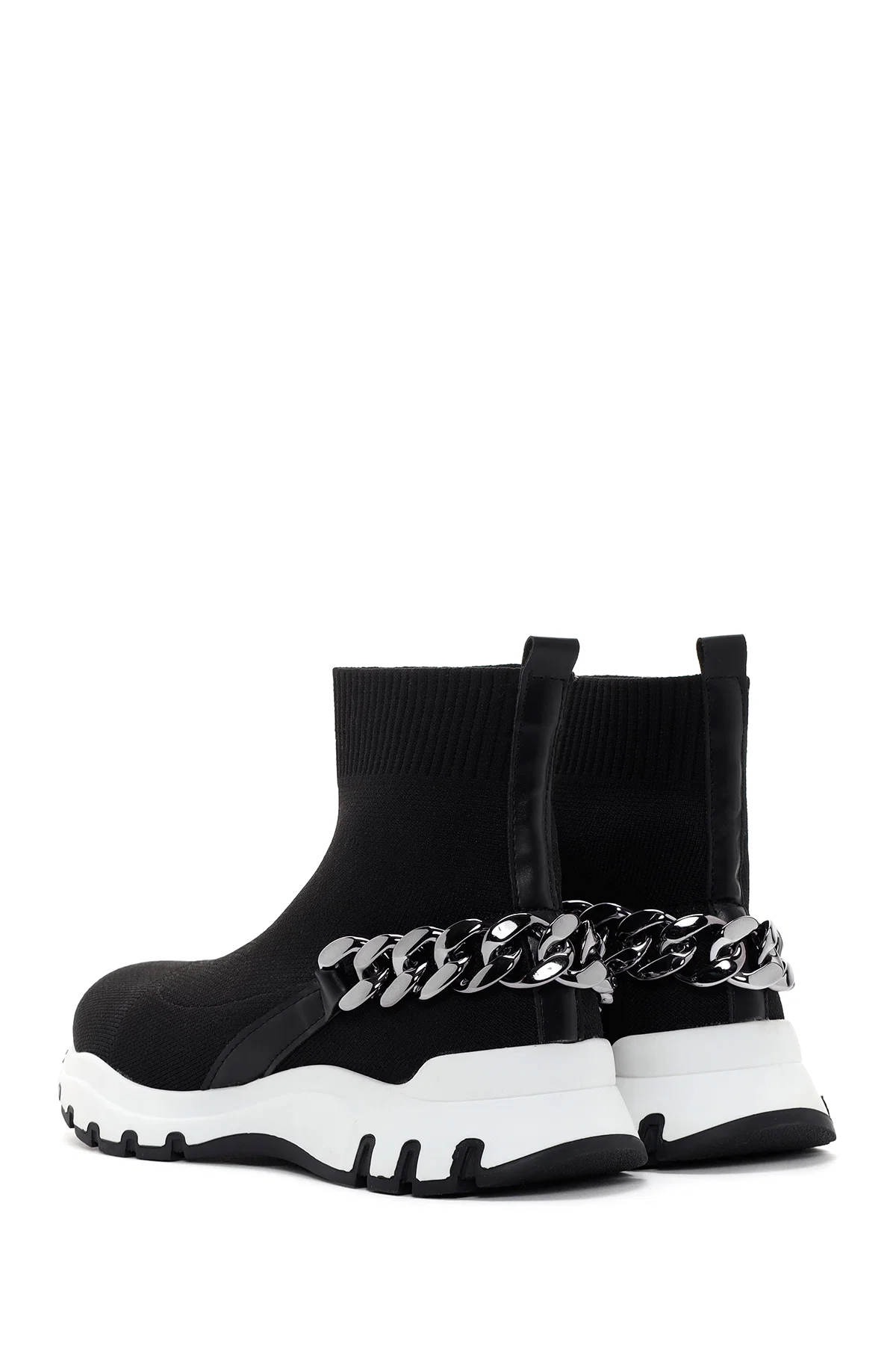 Kadın Siyah Kalın Tabanlı Bilekli Sneaker - Image 5