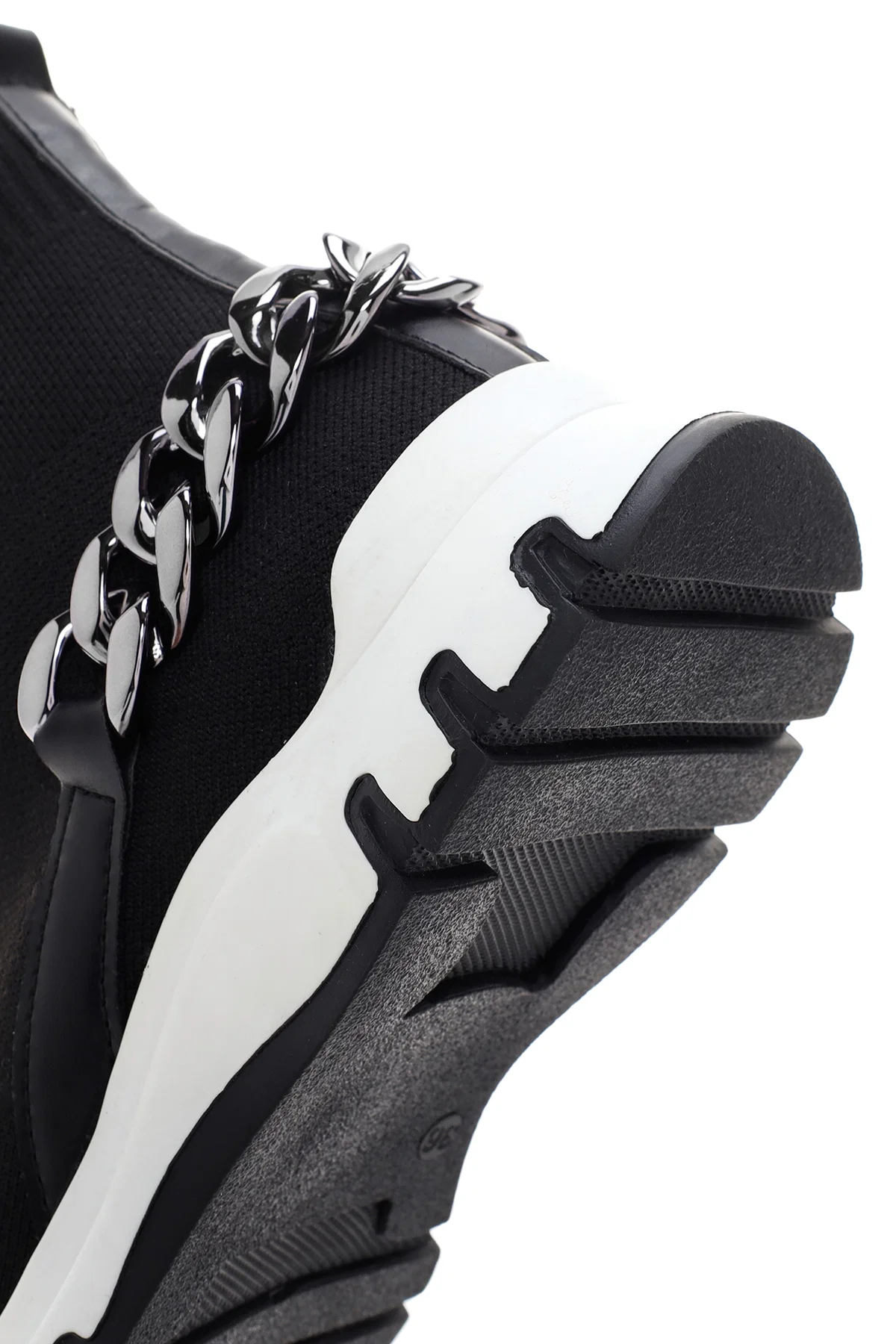 Kadın Siyah Kalın Tabanlı Bilekli Sneaker - Image 8