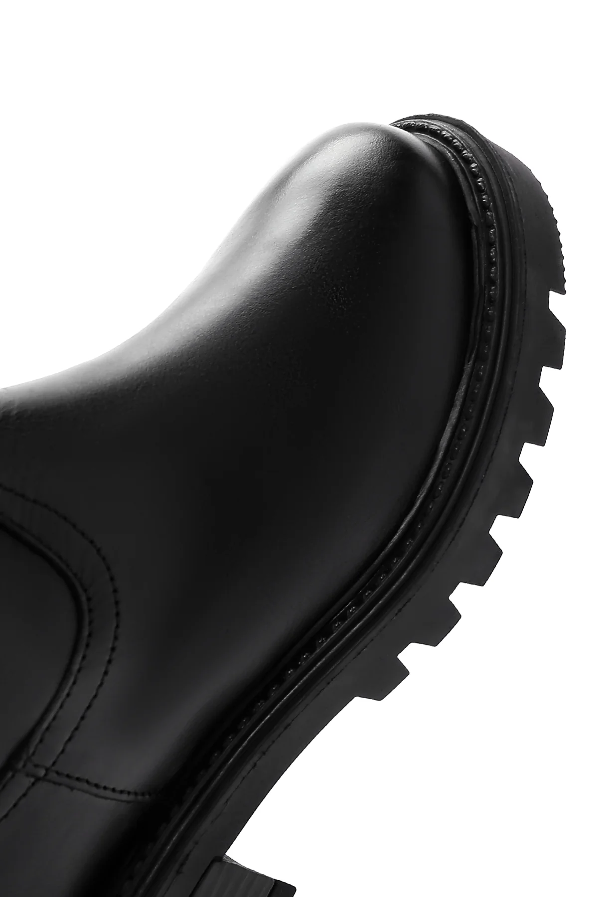 Kadın Siyah Kalın Tabanlı Casual Deri Çizme - Image 10