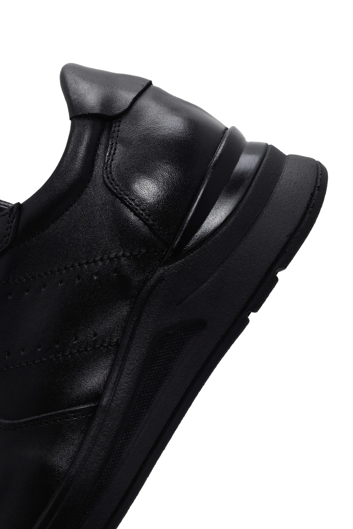 Kadın Siyah Kalın Tabanlı Deri Casual Sneaker - Image 7