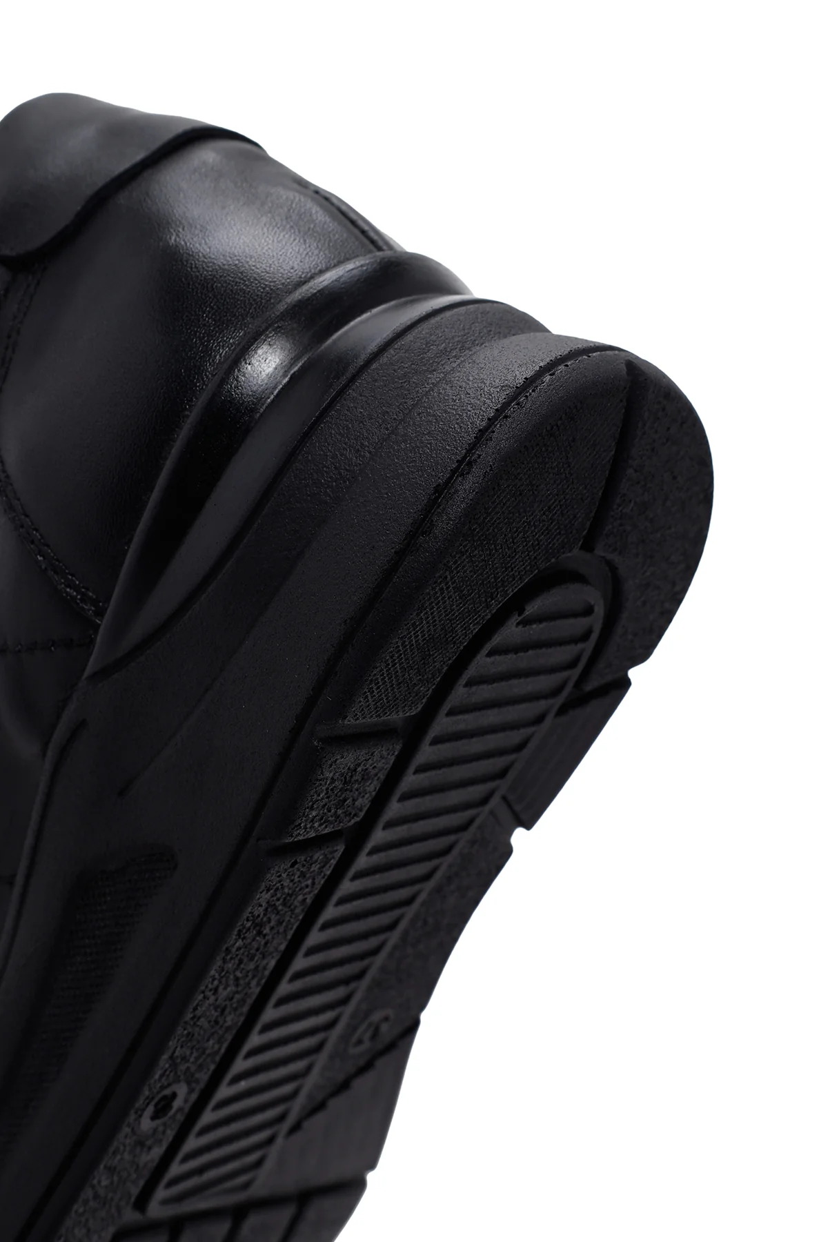 Kadın Siyah Kalın Tabanlı Deri Casual Sneaker - Image 8