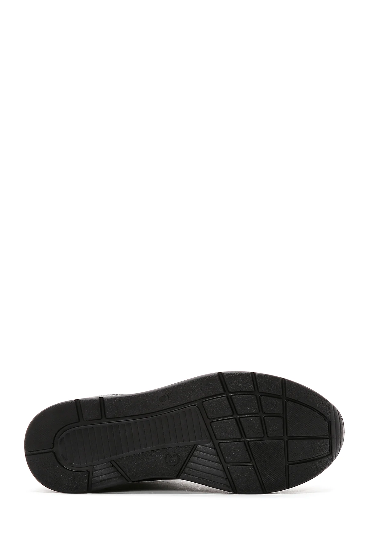 Kadın Siyah Kalın Tabanlı Deri Casual Sneaker - Image 4