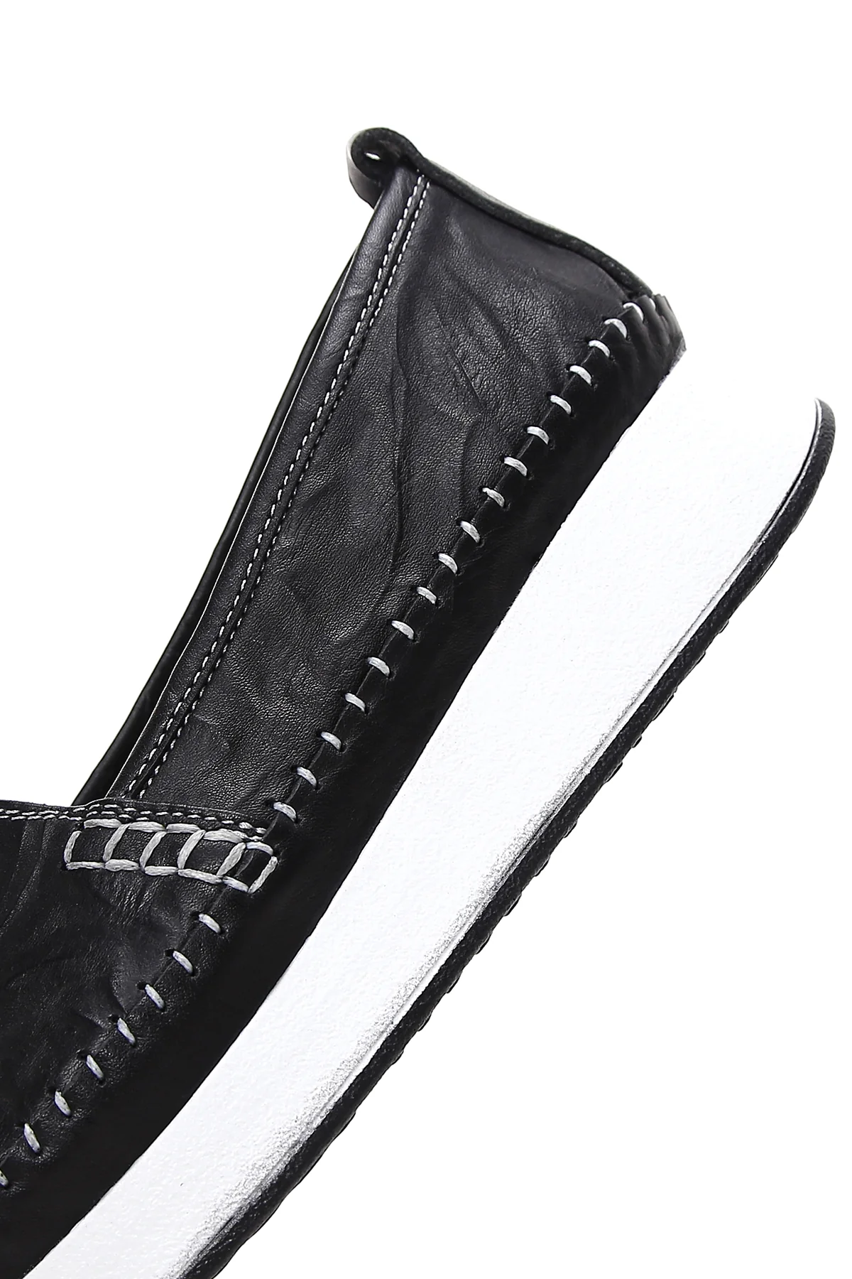 Kadın Siyah Kalın Tabanlı Deri Comfort Loafer - Image 7