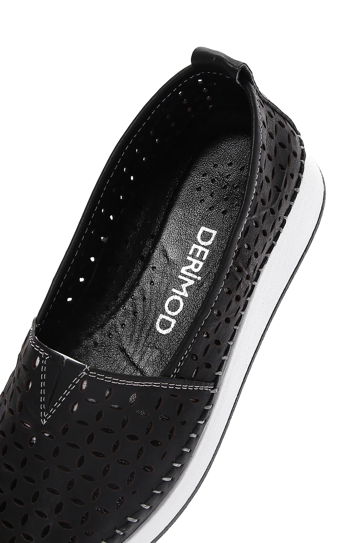 Kadın Siyah Kalın Tabanlı Deri Comfort Loafer - Image 7