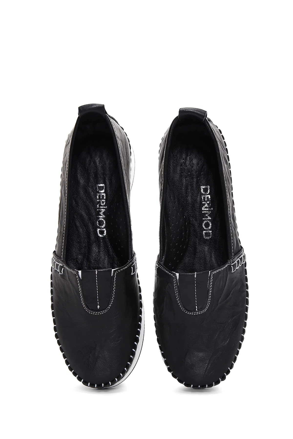 Kadın Siyah Kalın Tabanlı Deri Comfort Loafer - Image 6