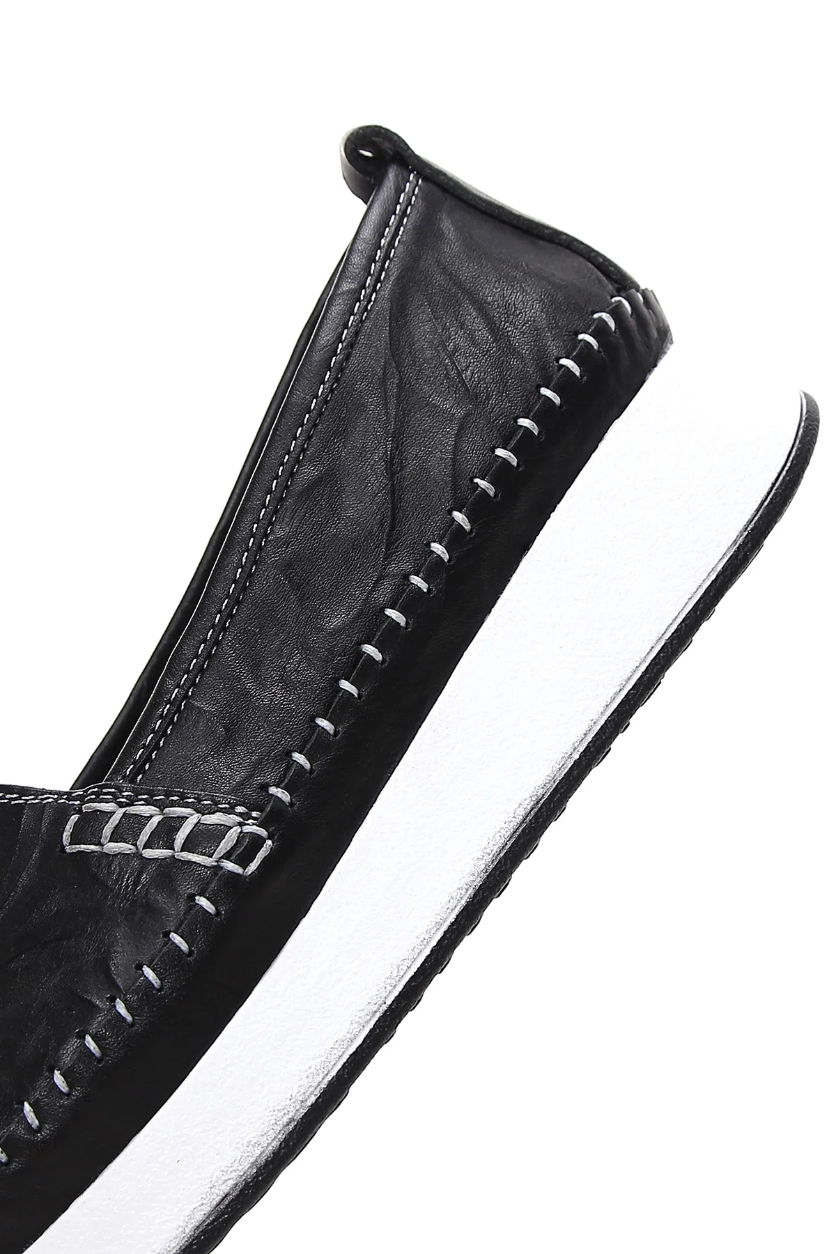Kadın Siyah Kalın Tabanlı Deri Comfort Loafer - Image 7