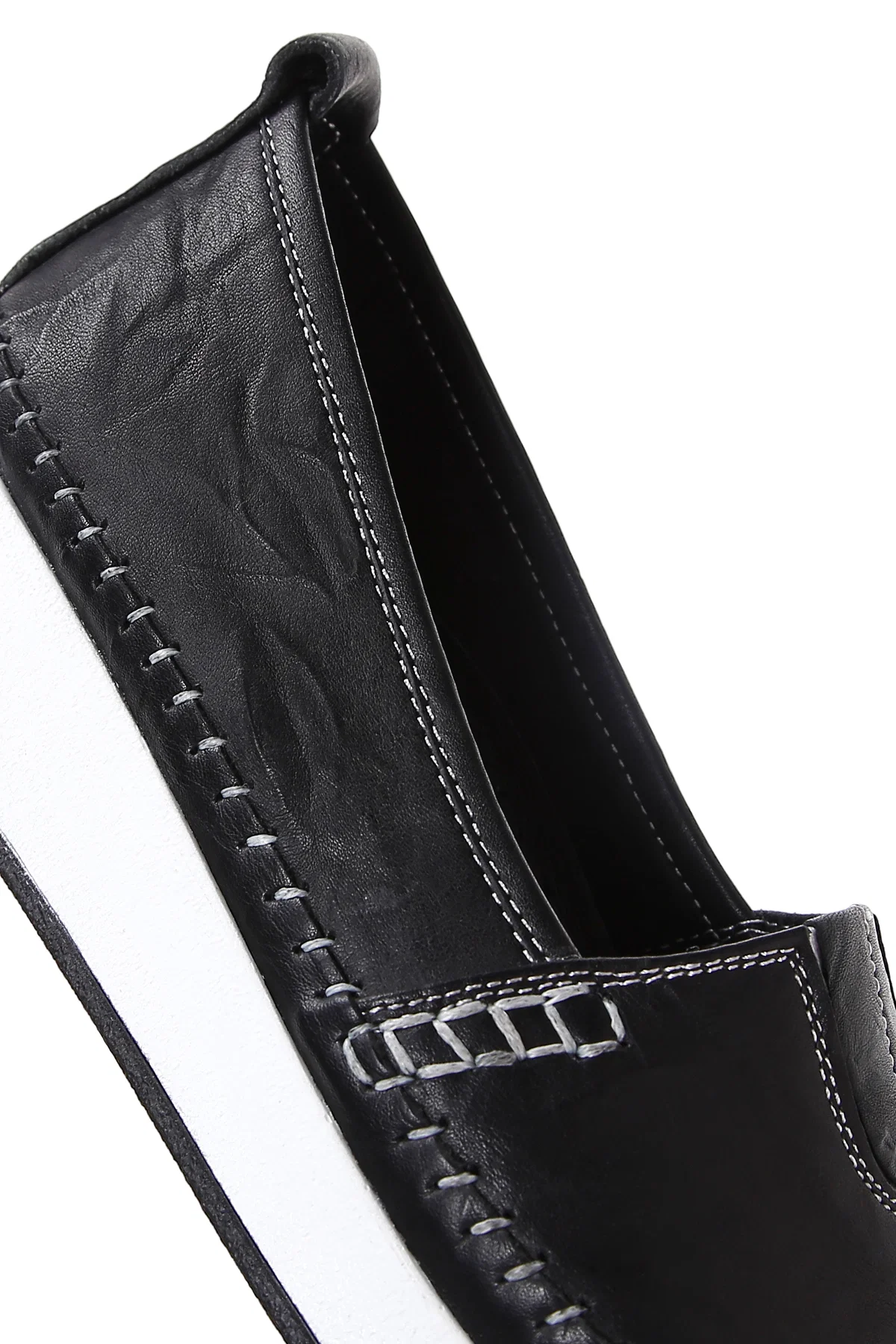 Kadın Siyah Kalın Tabanlı Deri Comfort Loafer - Image 8