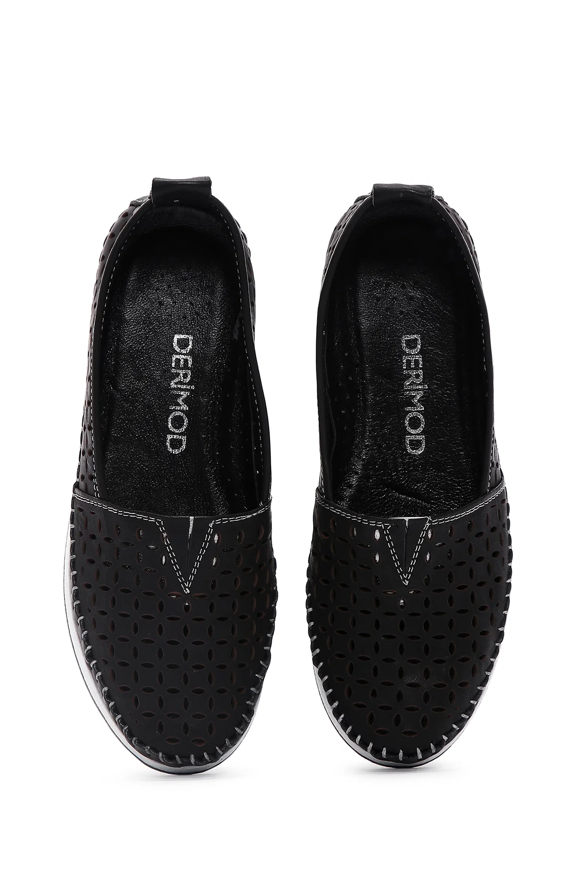 Kadın Siyah Kalın Tabanlı Deri Comfort Loafer - Image 6