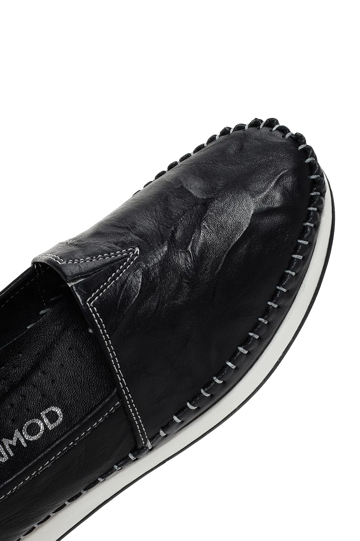 Kadın Siyah Kalın Tabanlı Deri Comfort Loafer - Image 9