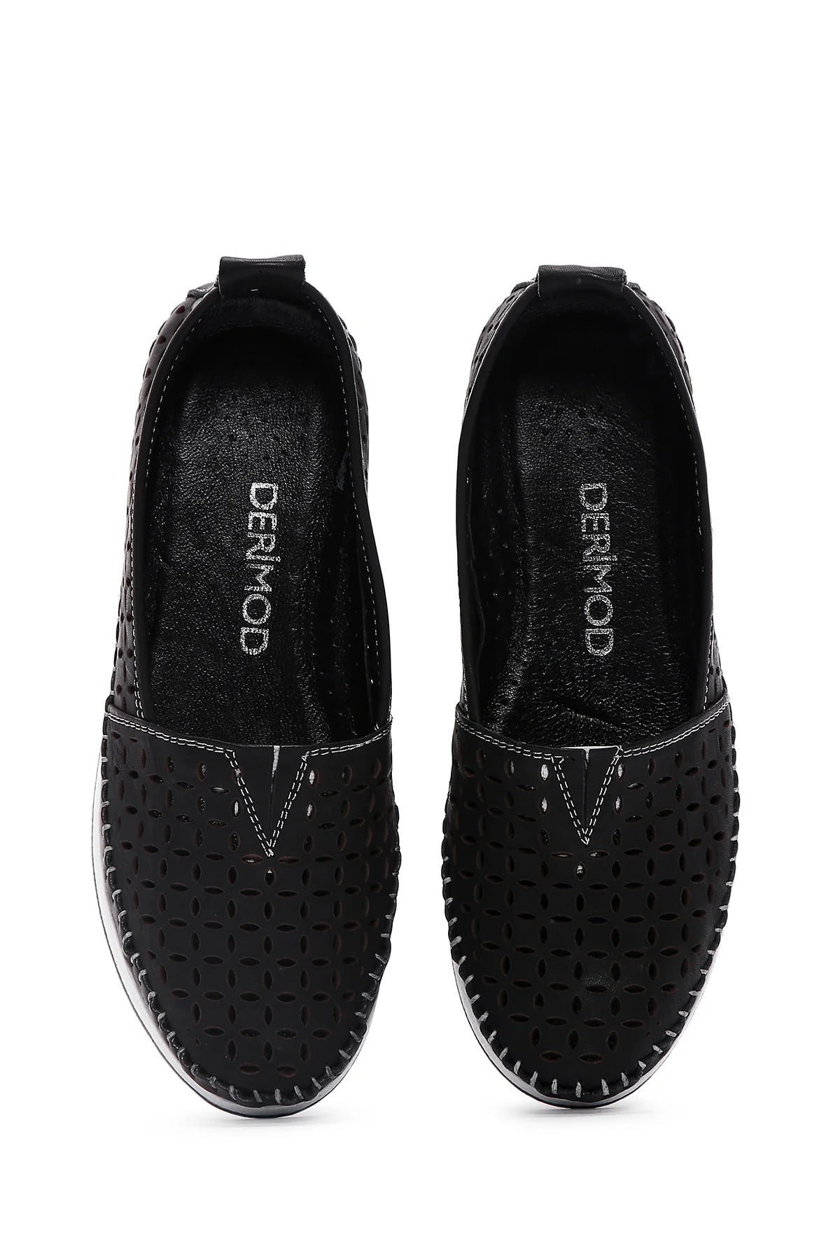 Kadın Siyah Kalın Tabanlı Deri Konfor Loafer - Image 4