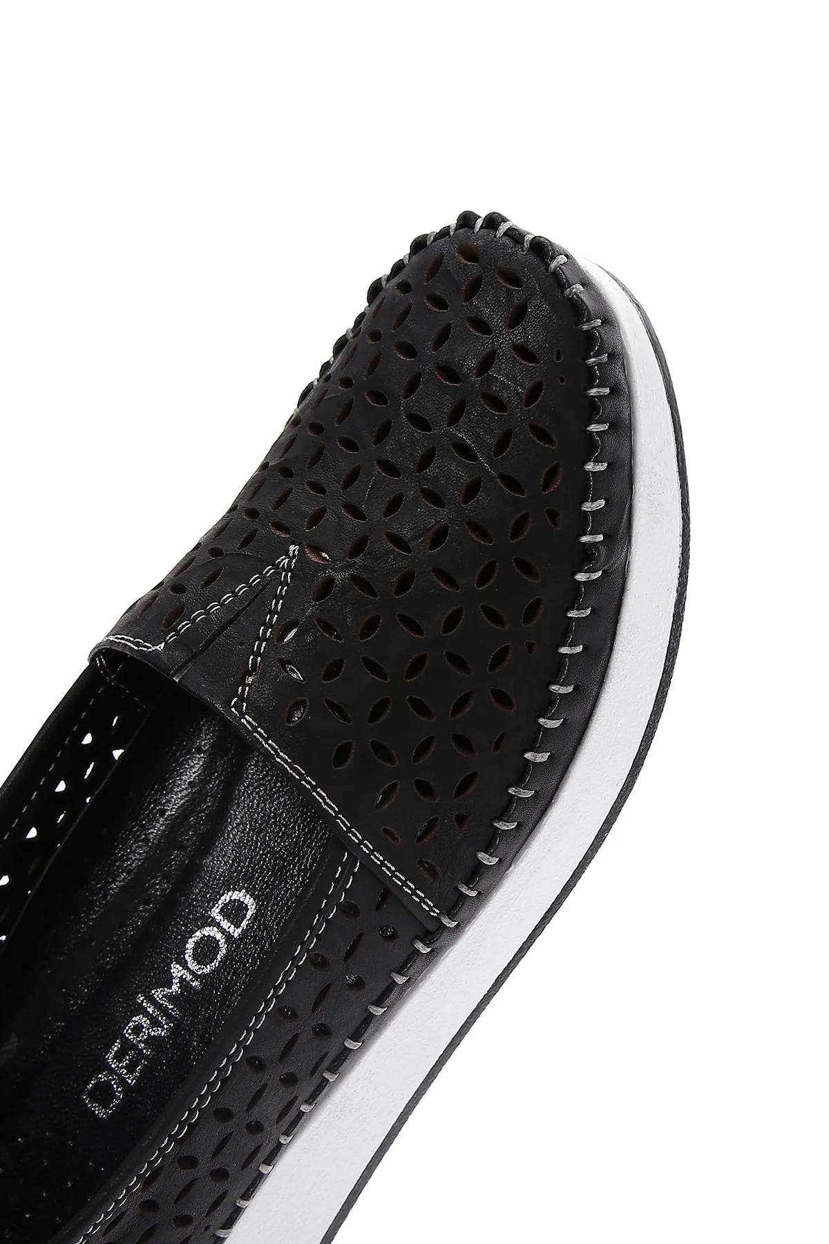 Kadın Siyah Kalın Tabanlı Deri Konfor Loafer - Image 9