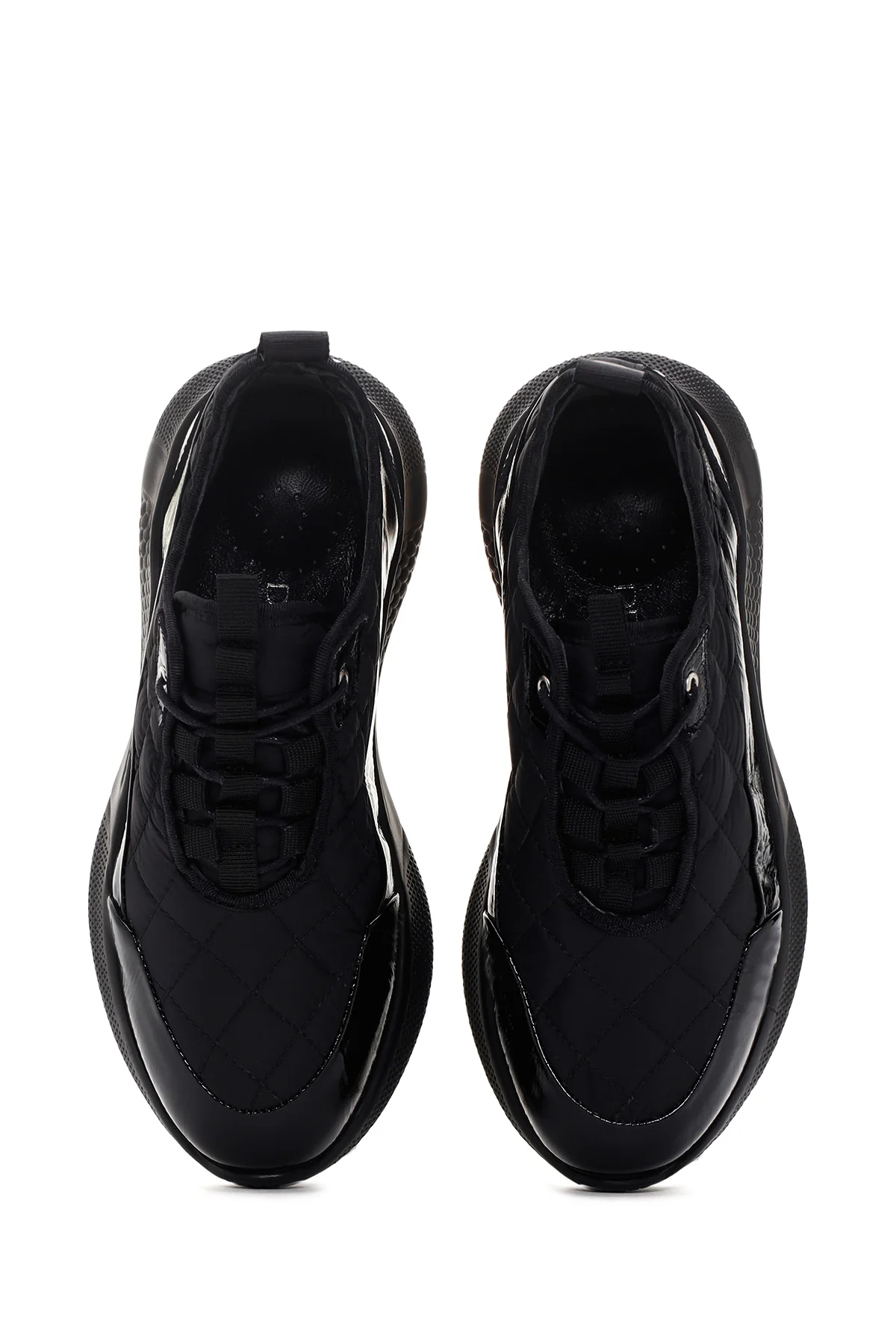 Kadın Siyah Kalın Tabanlı Deri Sneaker - Image 6