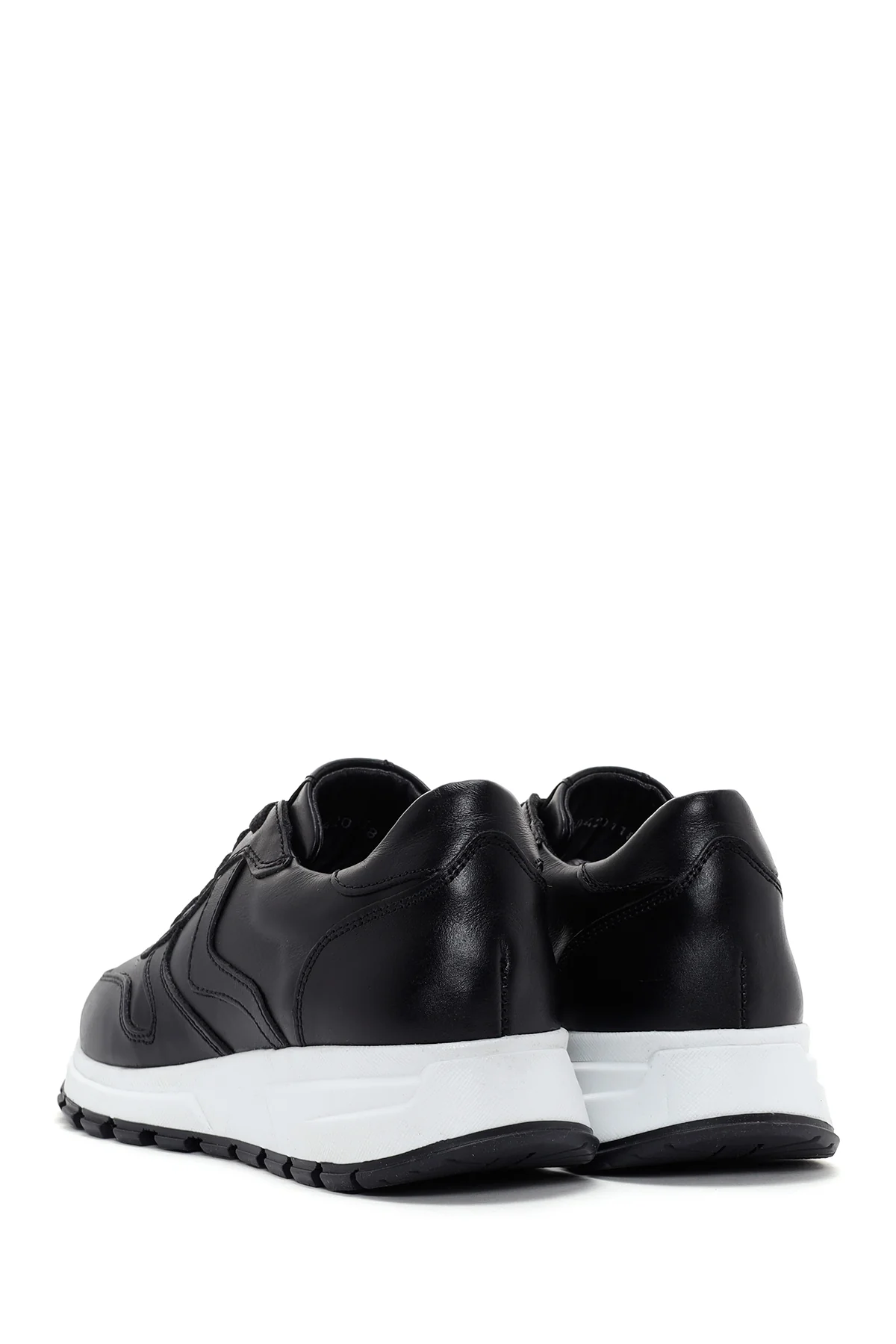 Kadın Siyah Kalın Tabanlı Deri Sneaker - Image 5