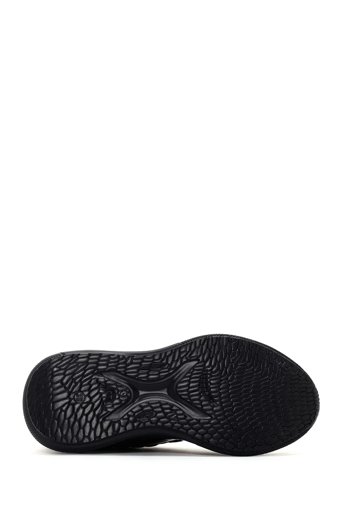 Kadın Siyah Kalın Tabanlı Deri Sneaker - Image 4