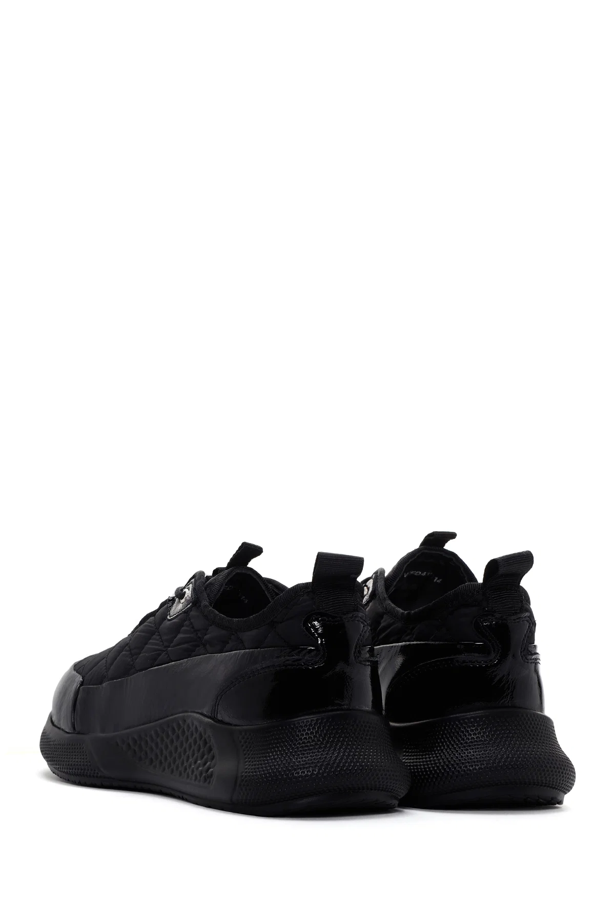Kadın Siyah Kalın Tabanlı Deri Sneaker - Image 5
