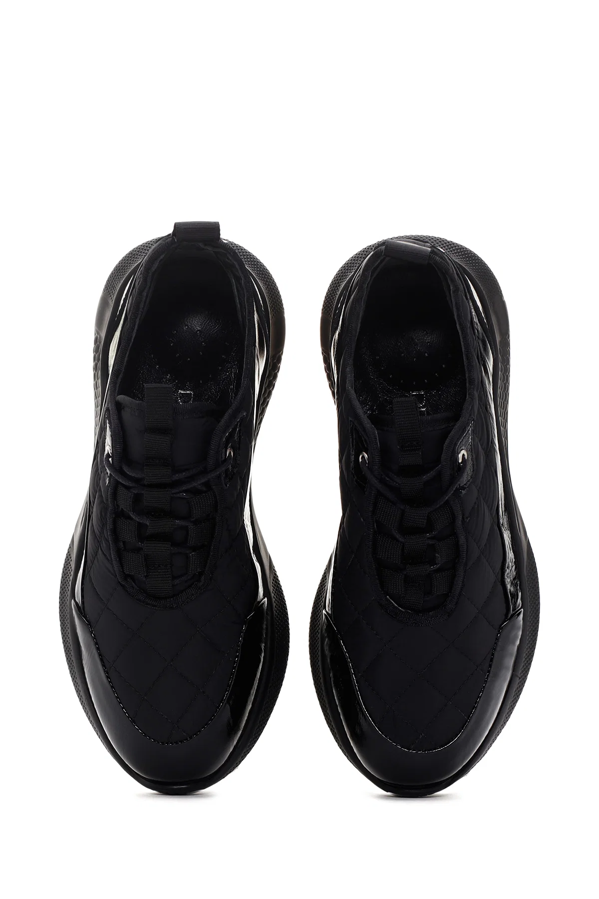 Kadın Siyah Kalın Tabanlı Deri Sneaker - Image 6