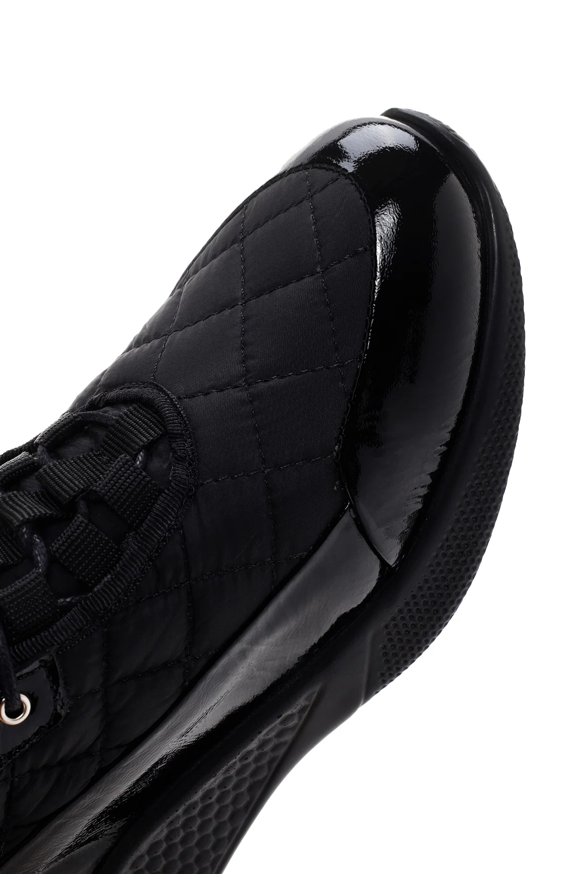 Kadın Siyah Kalın Tabanlı Deri Sneaker - Image 9