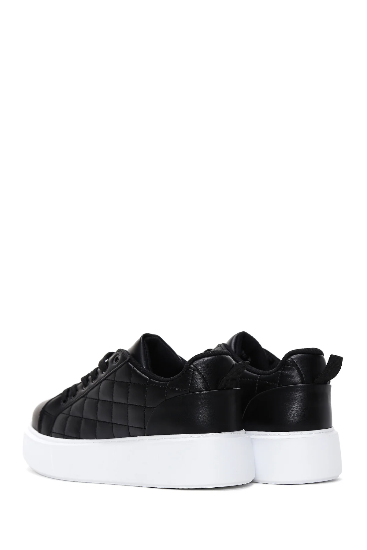 Kadın Siyah Kalın Tabanlı Kapitone Sneaker - Image 5
