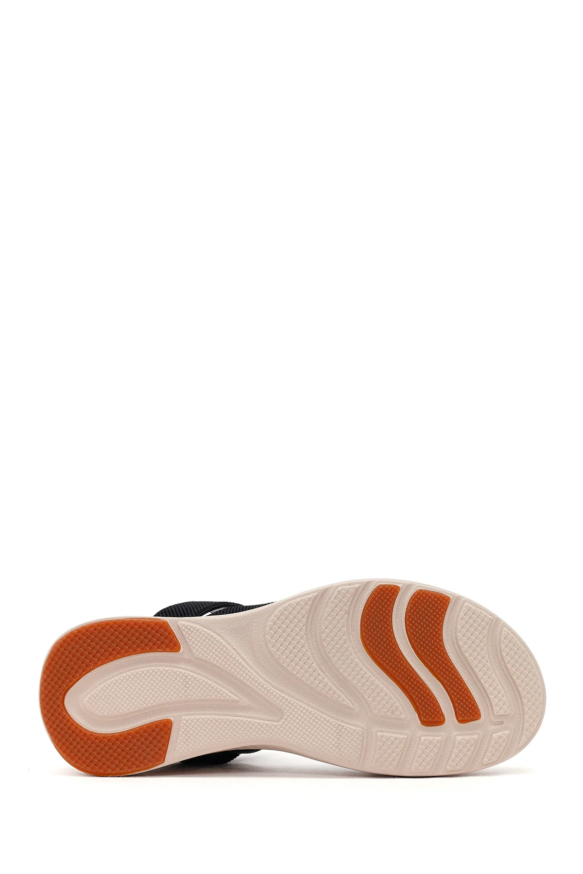 Kadın Siyah Kalın Tabanlı Kumaş Comfort Sandalet - Image 5