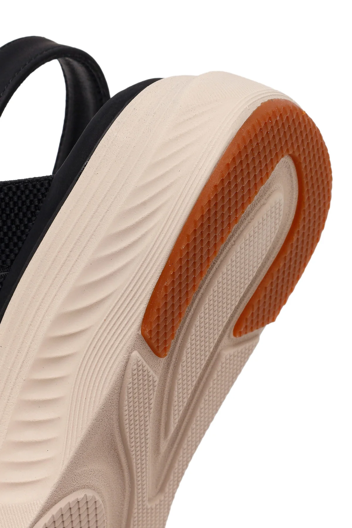 Kadın Siyah Kalın Tabanlı Kumaş Comfort Sandalet - Image 8