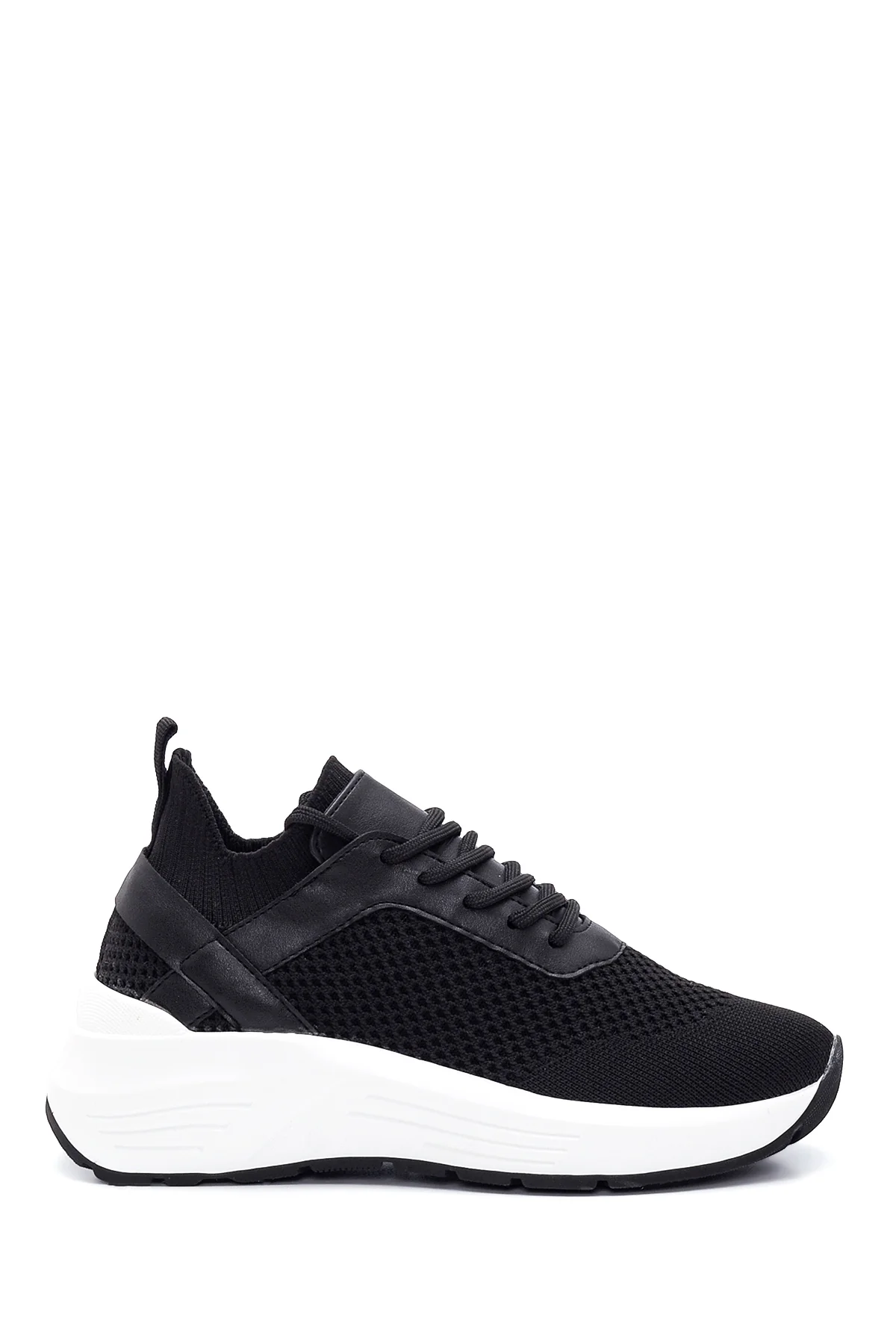 Kadın Siyah Kalın Tabanlı Kumaş Sneaker