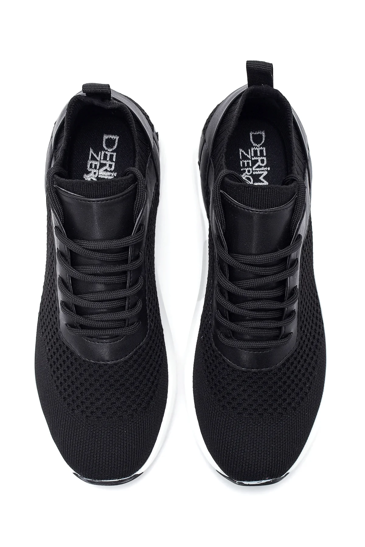 Kadın Siyah Kalın Tabanlı Kumaş Sneaker - Image 7