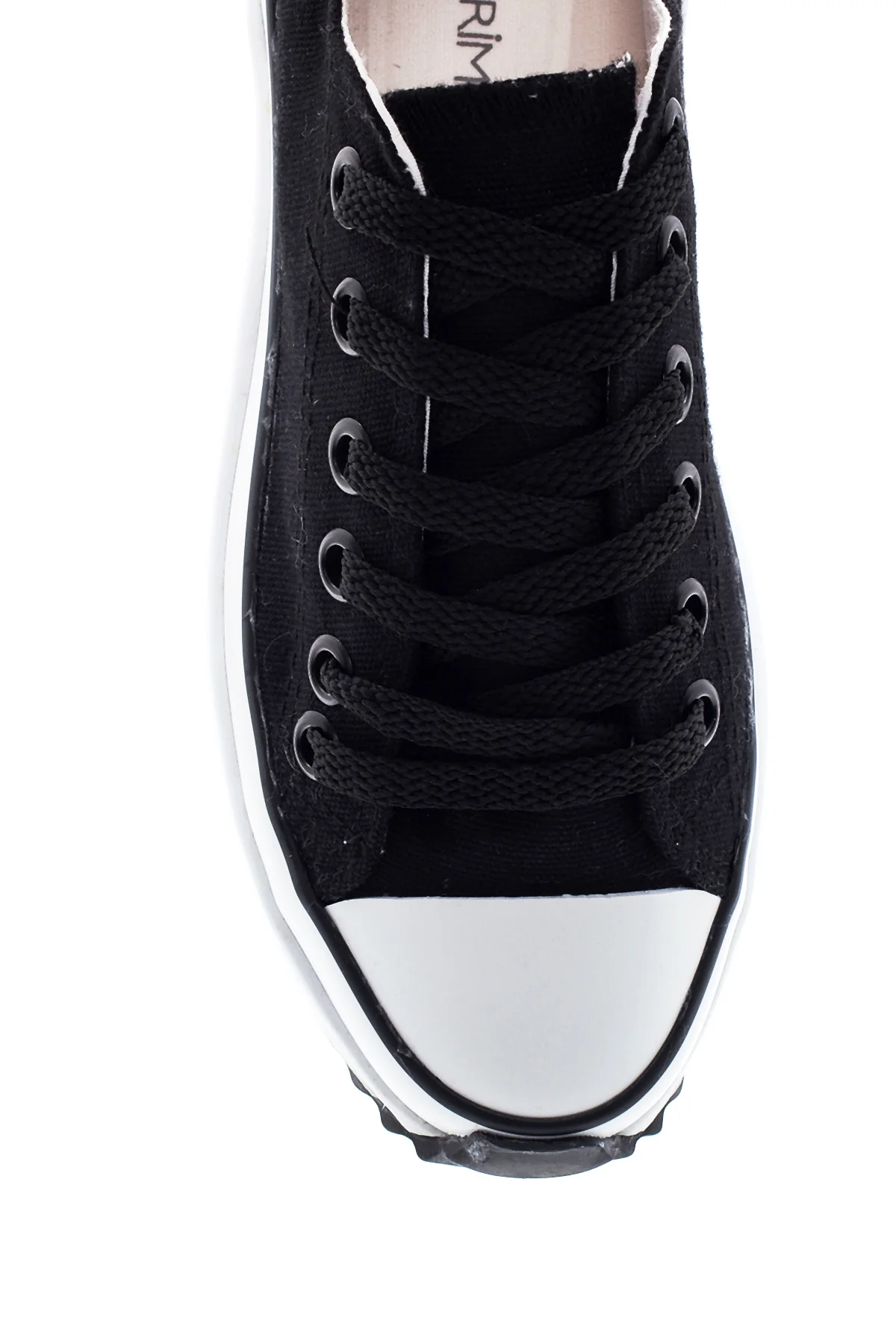 Kadın Siyah Kalın Tabanlı Kumaş Sneaker - Image 6