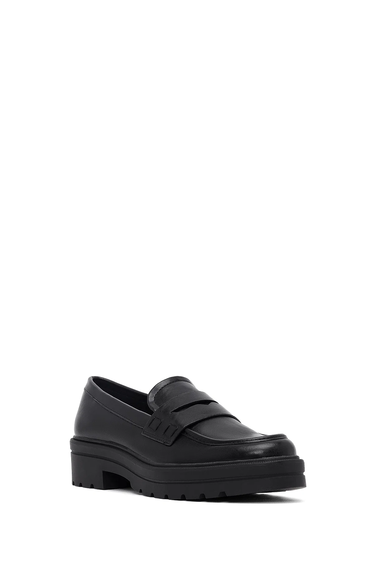 Kadın Siyah Kalın Tabanlı Maskülen Loafer - Image 6