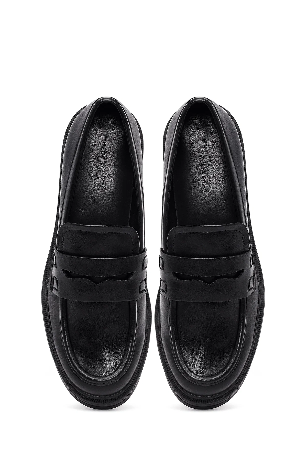 Kadın Siyah Kalın Tabanlı Maskülen Loafer - Image 7
