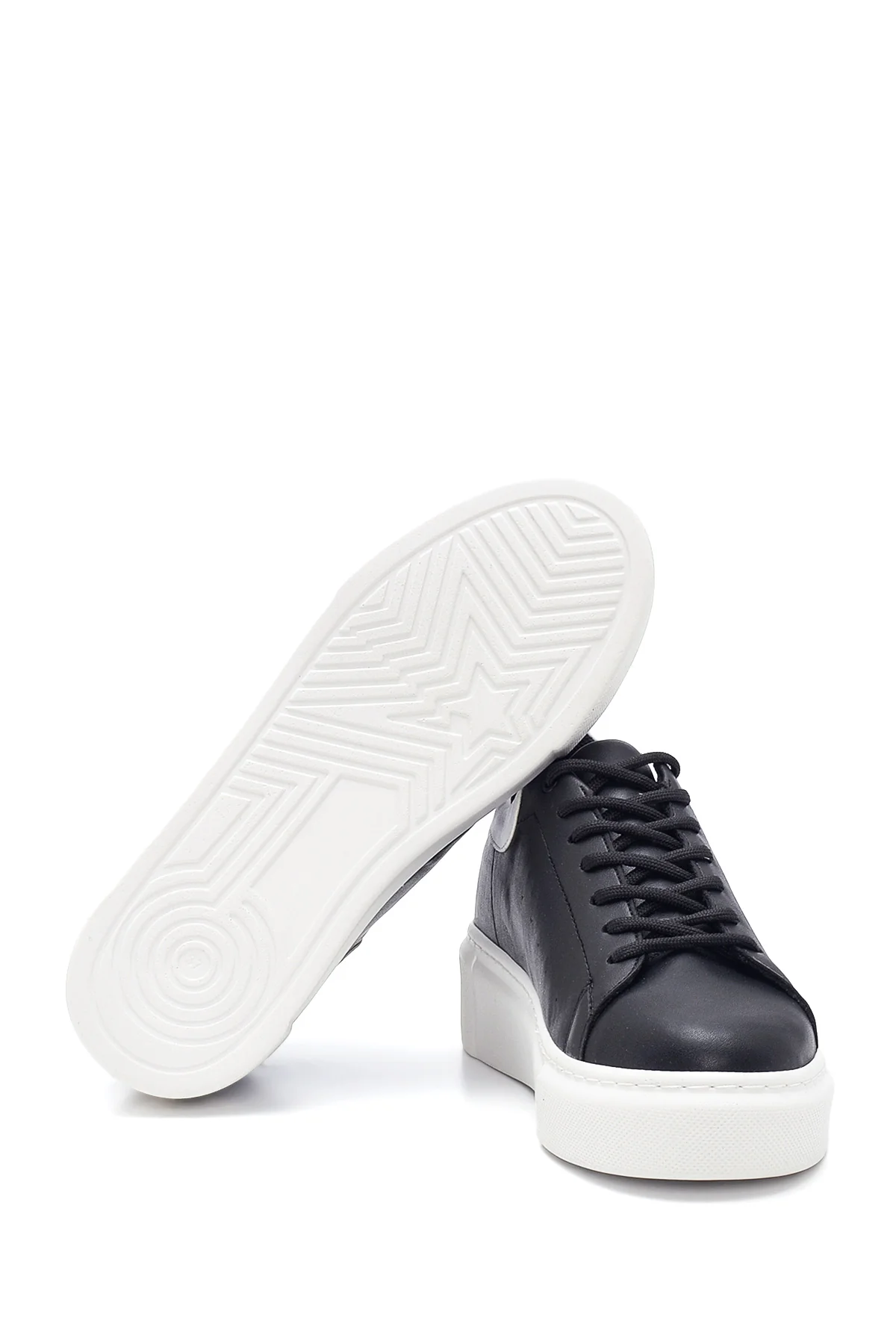 Kadın Siyah Kalın Tabanlı Sneaker - Image 4