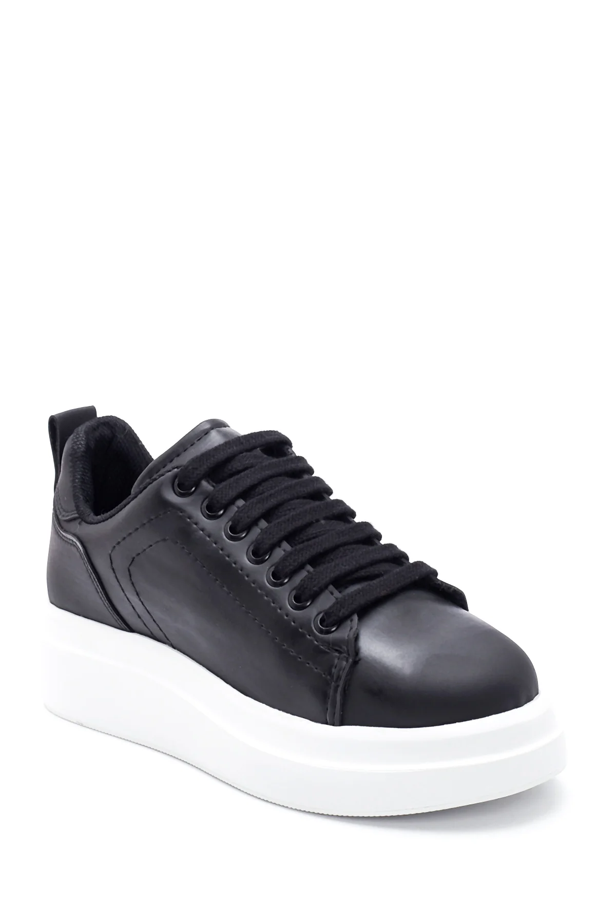 Kadın Siyah Kalın Tabanlı Sneaker - Image 3