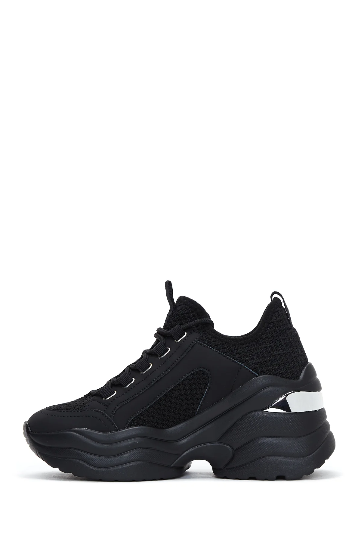 Kadın Siyah Kalın Tabanlı Sneaker - Image 2
