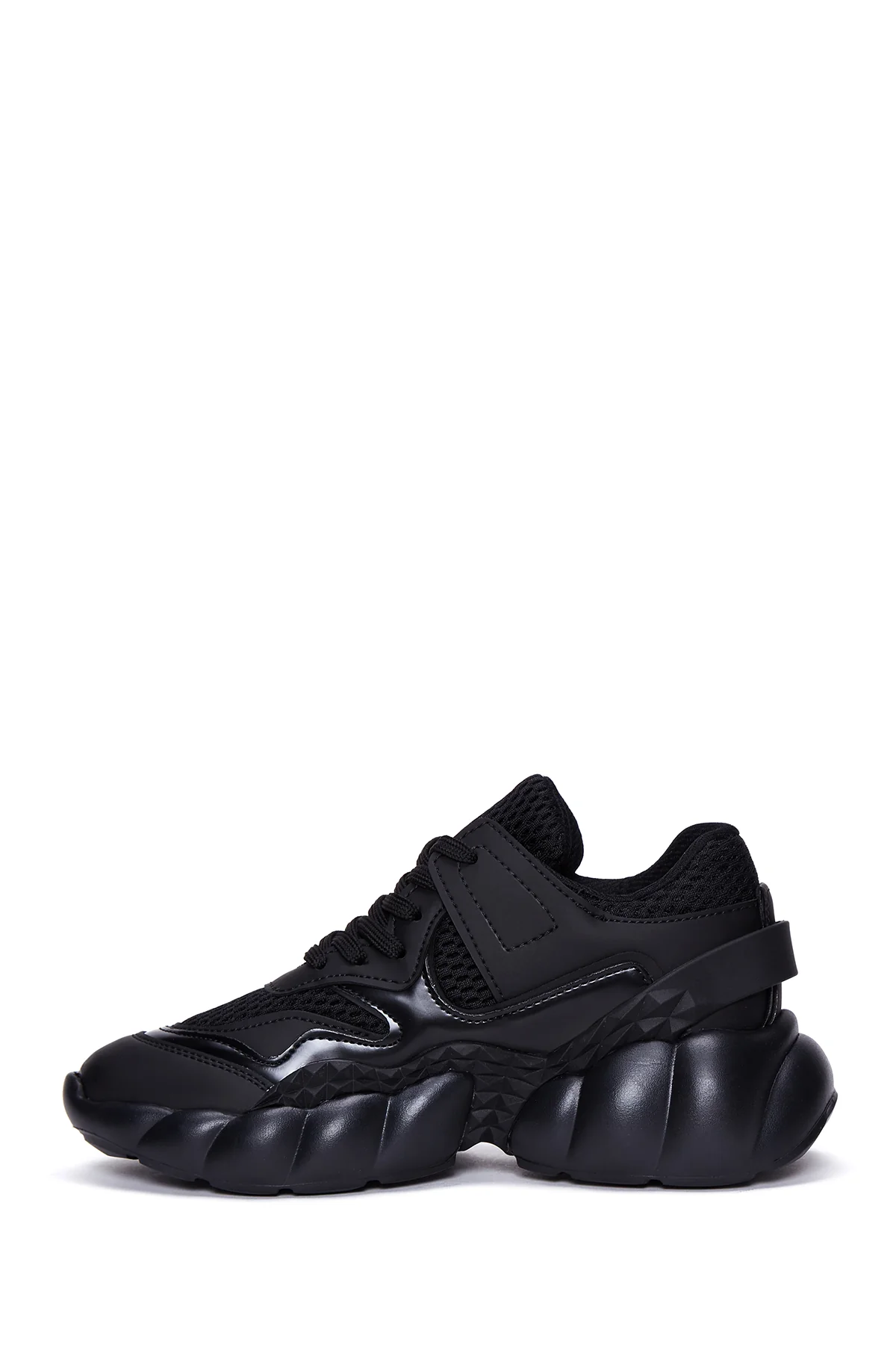 Kadın Siyah Kalın Tabanlı Sneaker - Image 2
