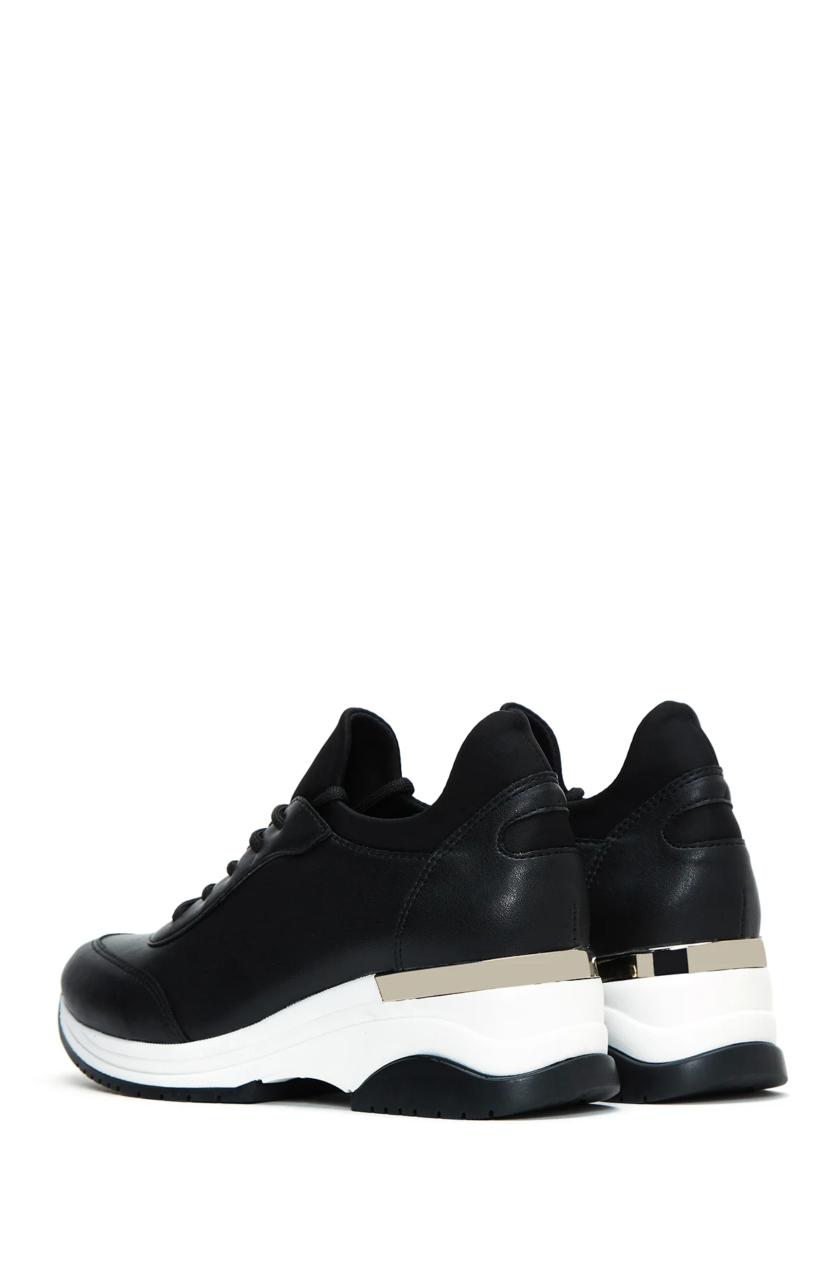 Kadın Siyah Kalın Tabanlı Sneaker - Image 5
