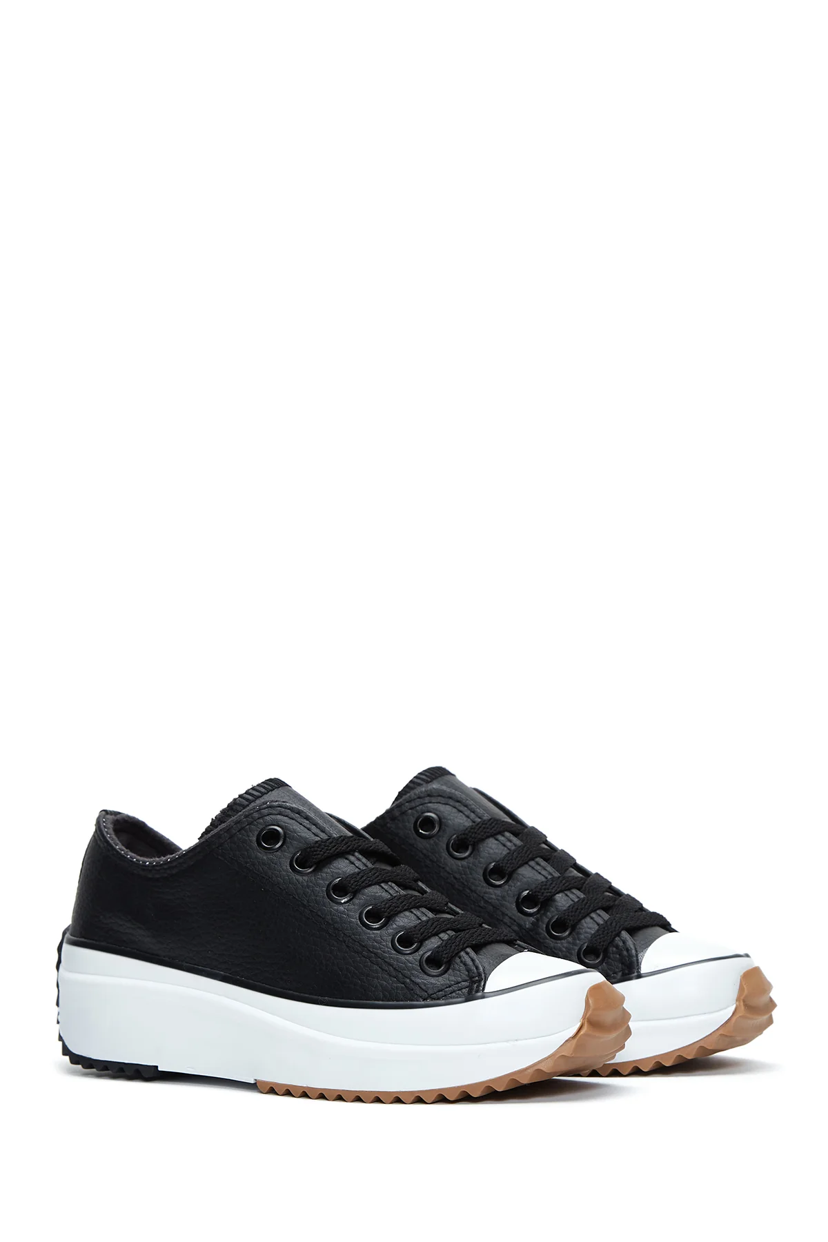 Kadın Siyah Kalın Tabanlı Sneaker - Image 3