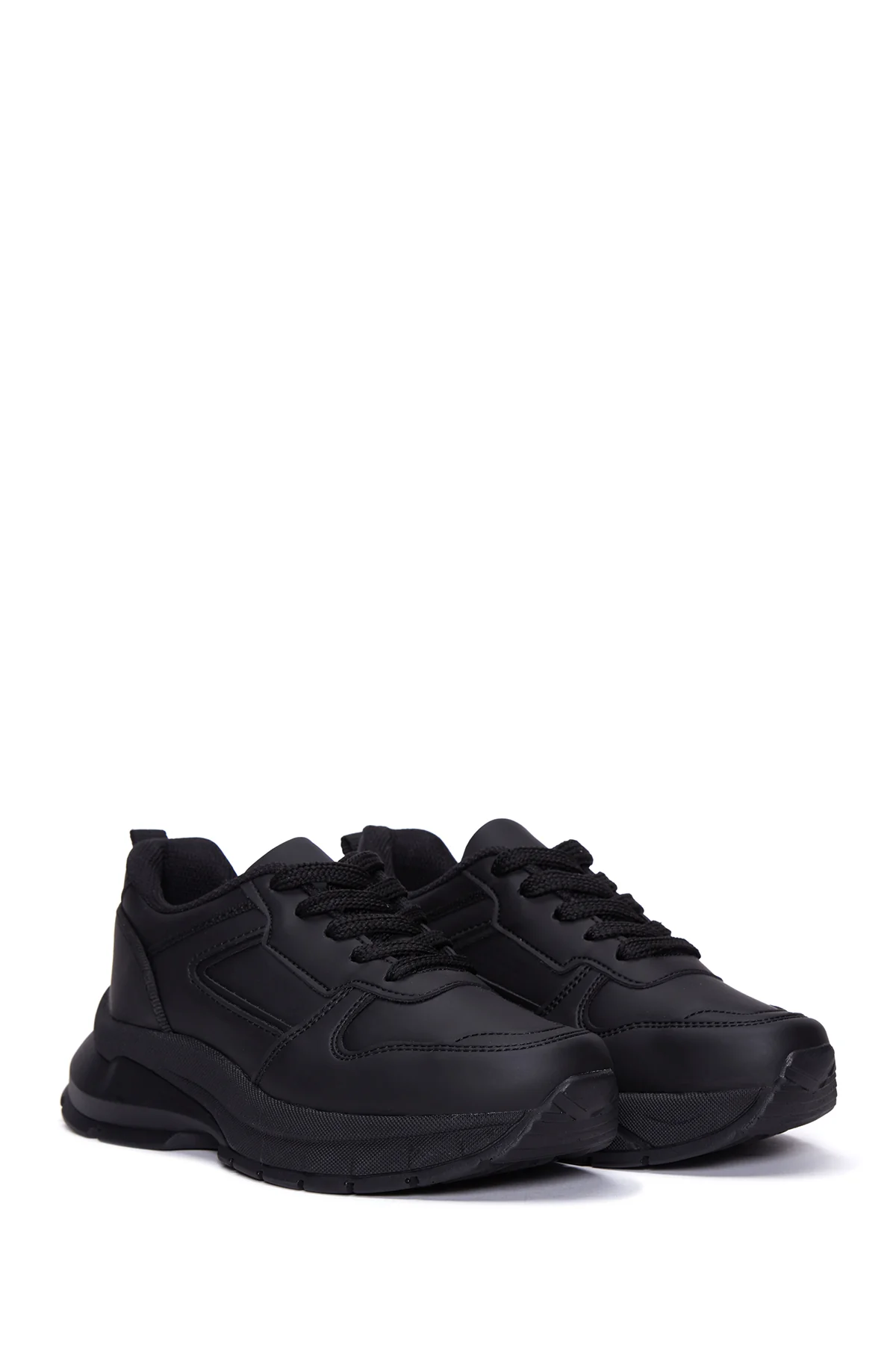 Kadın Siyah Kalın Tabanlı Sneaker - Image 3