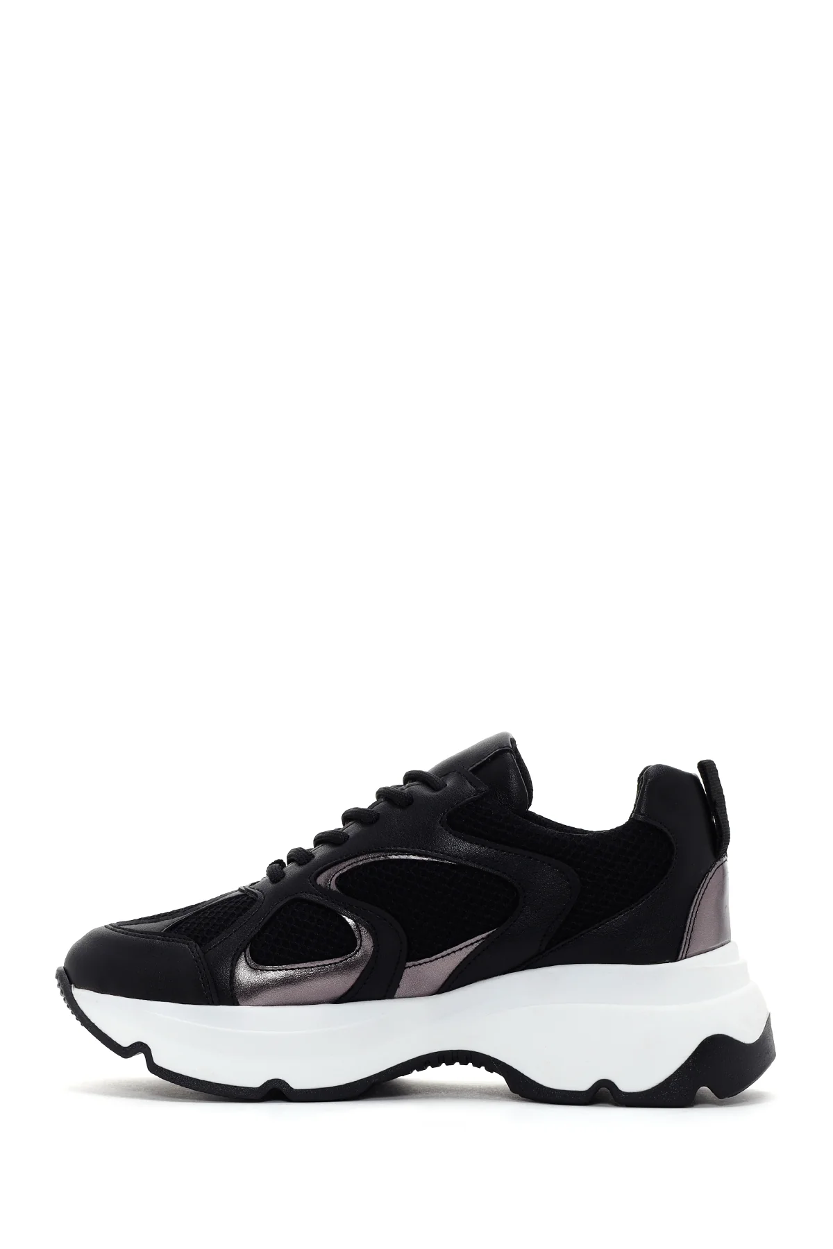 Kadın Siyah Kalın Tabanlı Sneaker - Image 2
