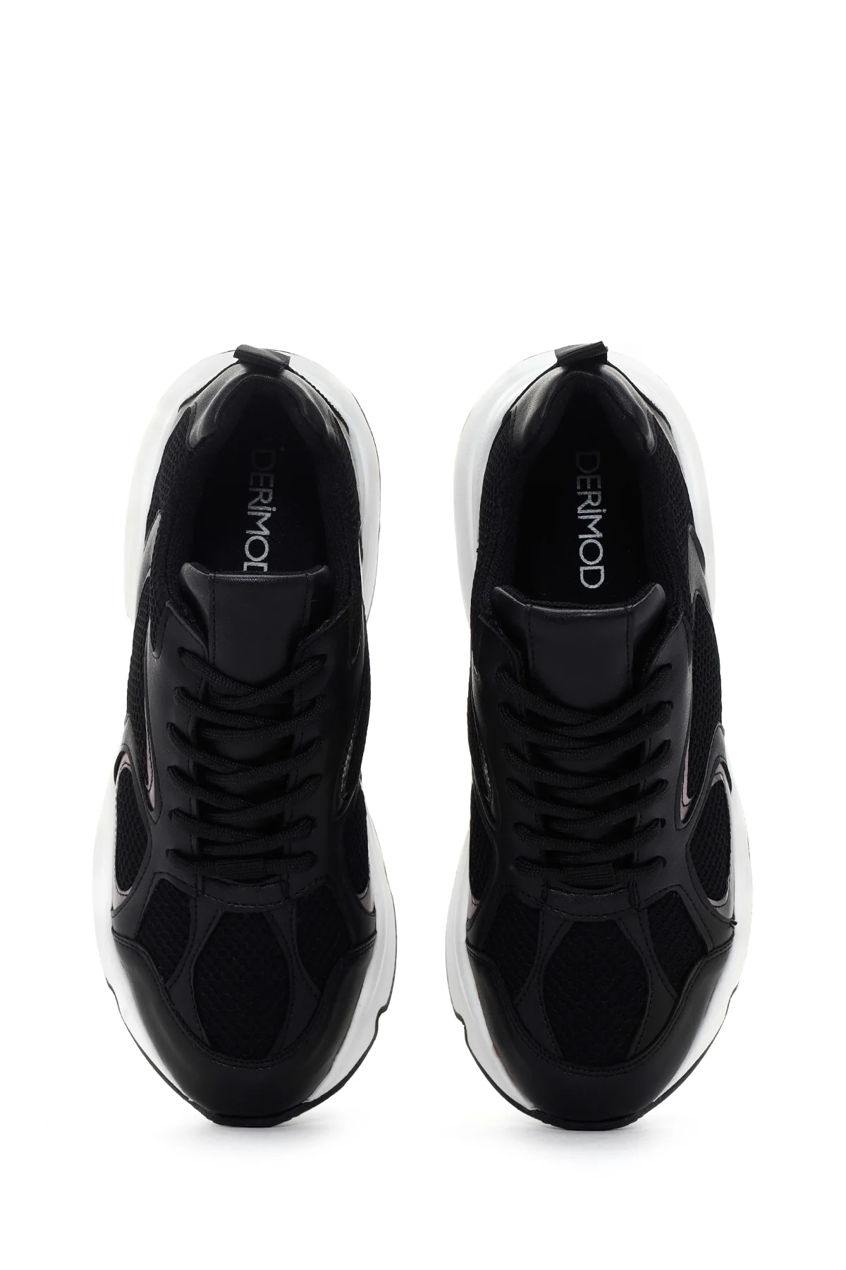 Kadın Siyah Kalın Tabanlı Sneaker - Image 6