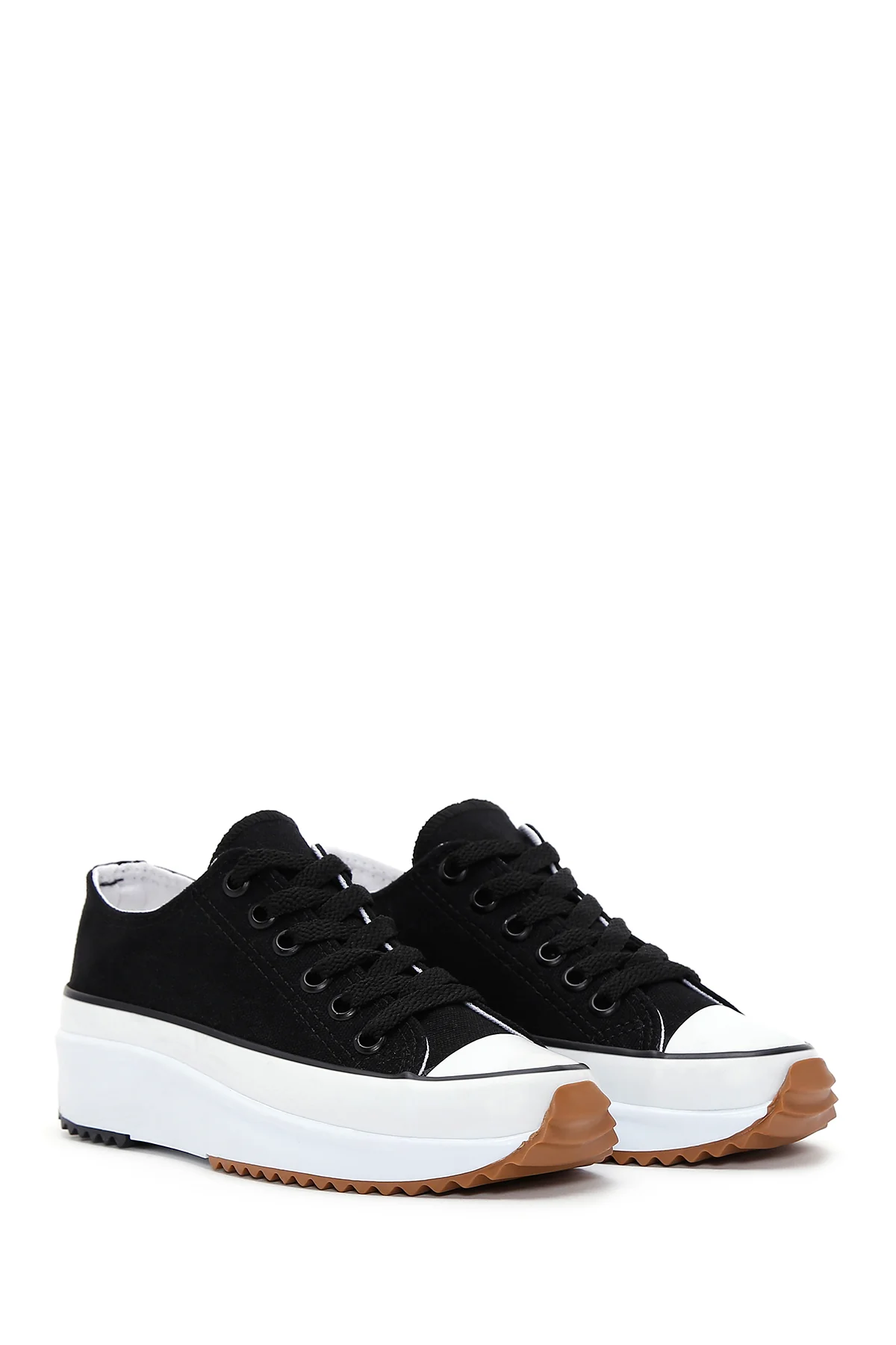 Kadın Siyah Kalın Tabanlı Sneaker - Image 3