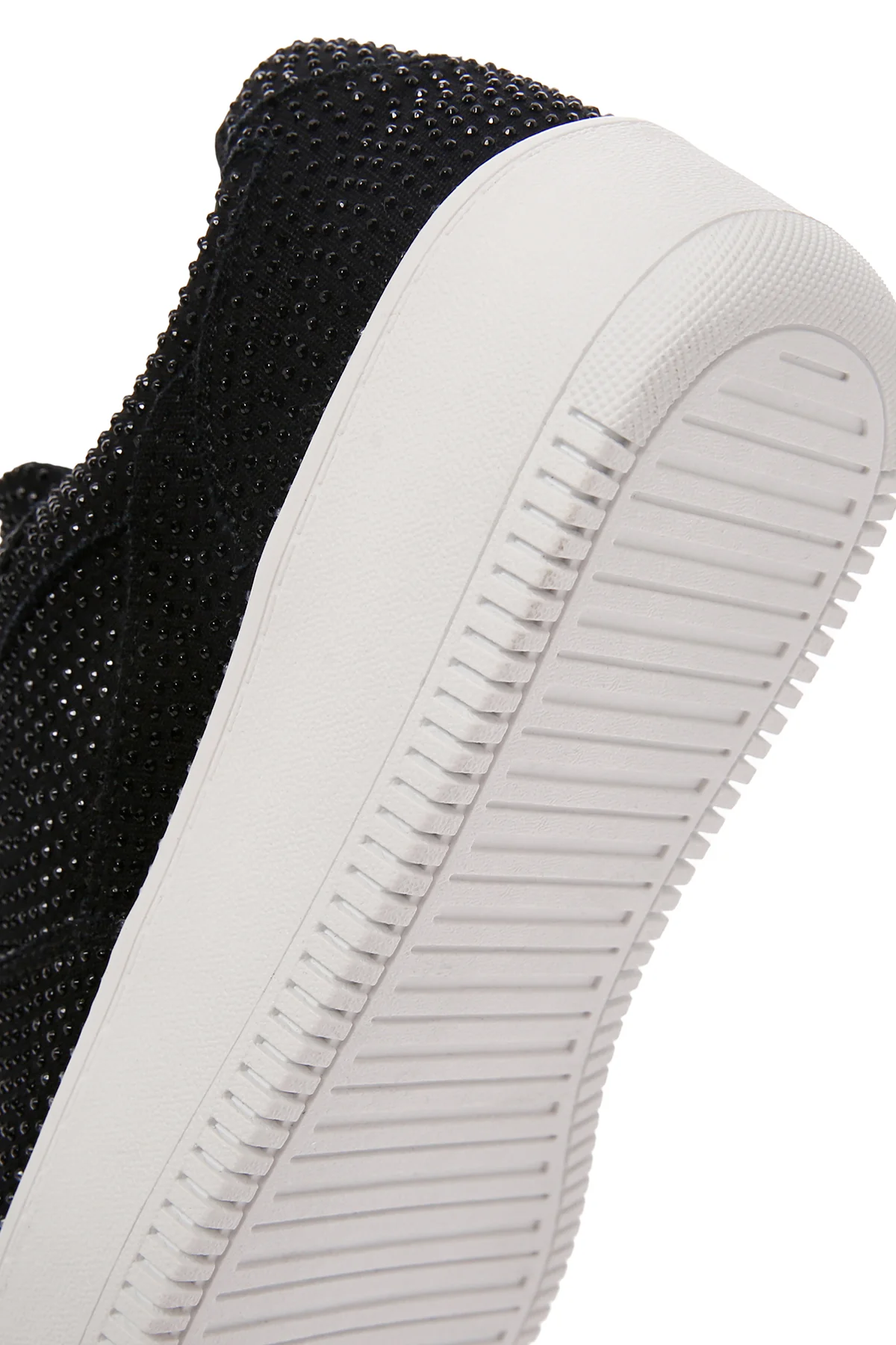 Kadın Siyah Kalın Tabanlı Taşlı Sneaker - Image 8